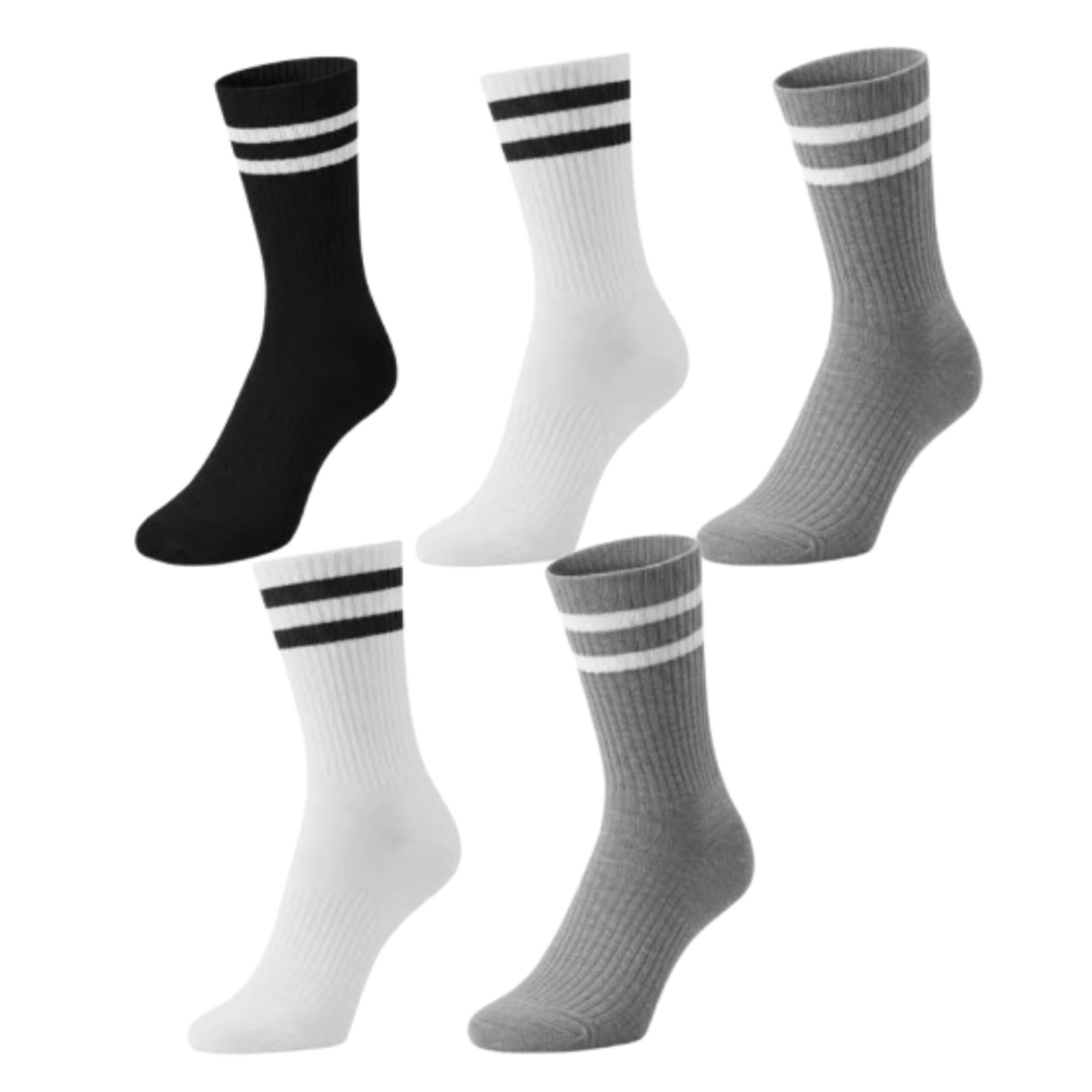 Kit 5 Pares de Meias QLC Sports Algodão Cano Médio Esportiva Sortida