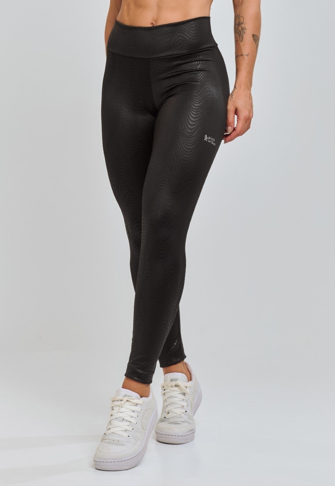 Calça Legging Fitness Pink Urban Cintura Alta Compressão Enigma Blackout Zero Transparência Performance