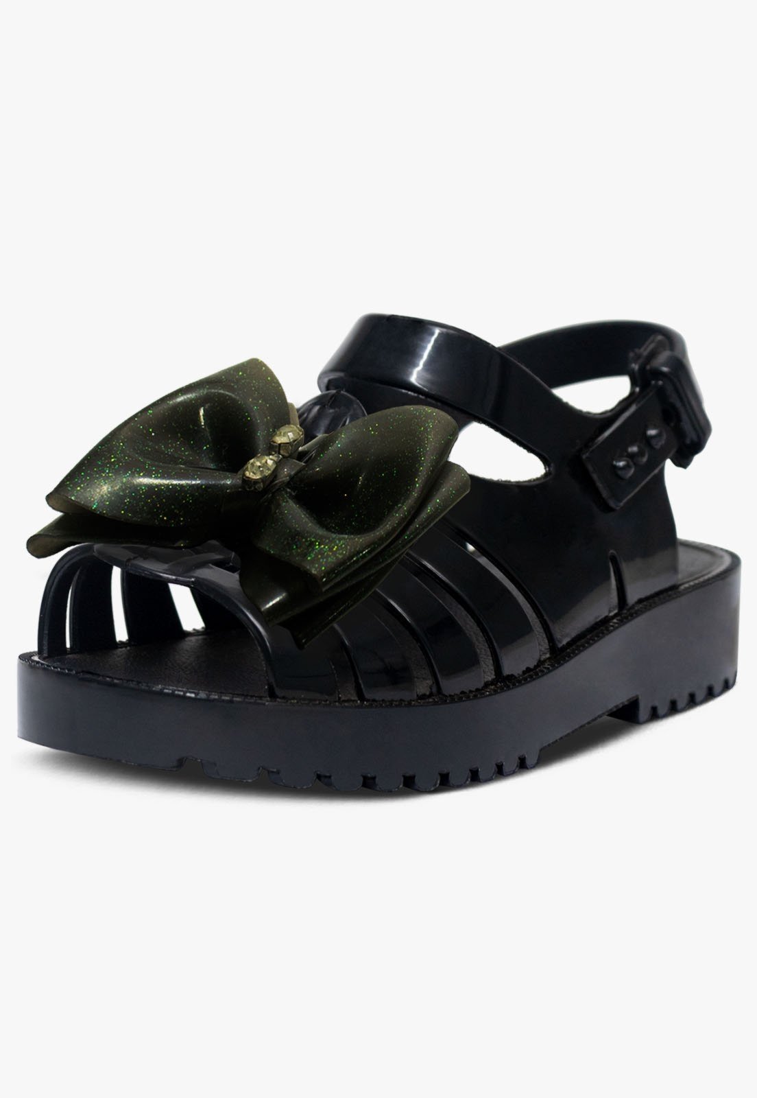 Infantil – Sandalia Casual Rasteira Feminina Pópidi Preto