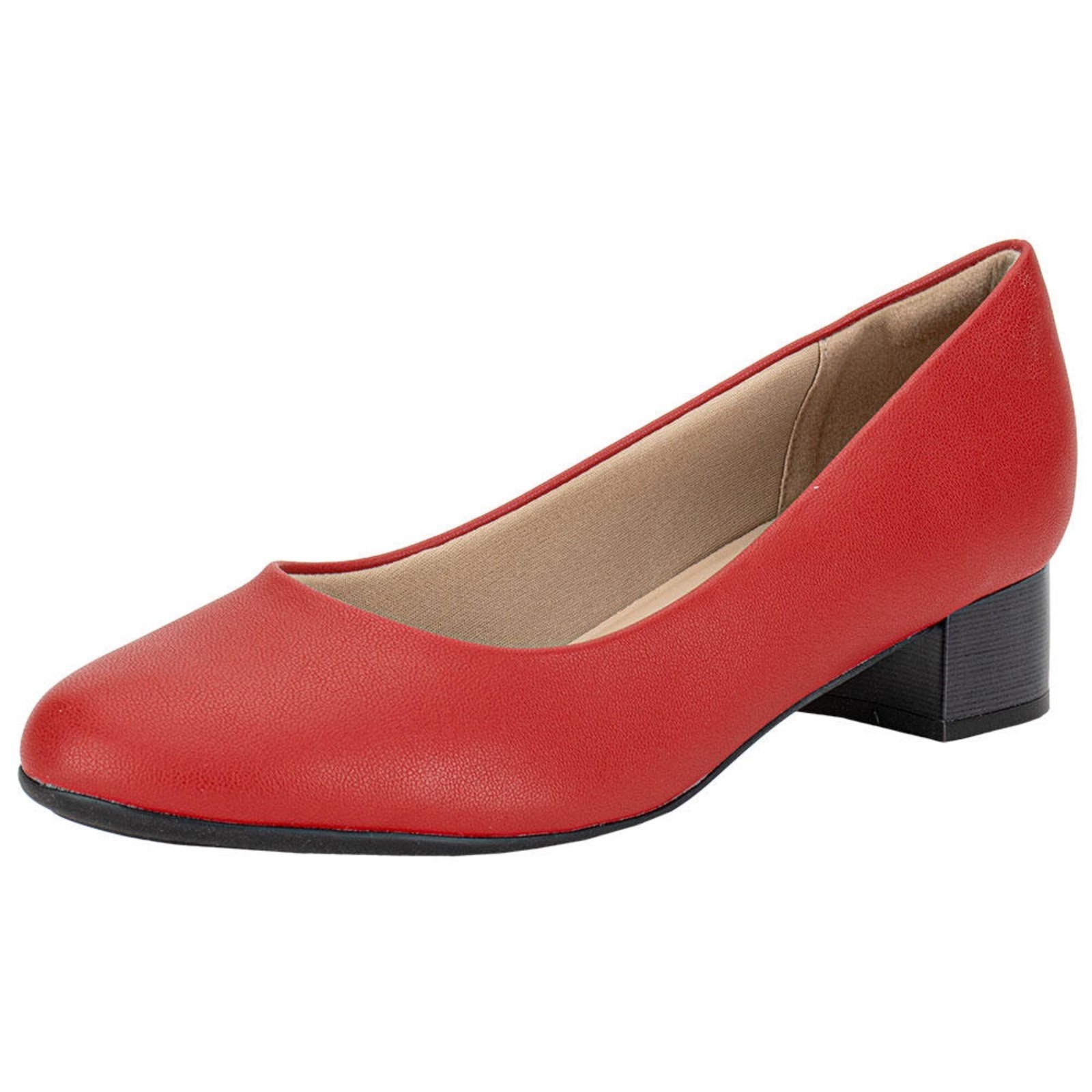 Sapato Feminino Salto Grosso Piccadilly 140117 A0080117 Vermelho