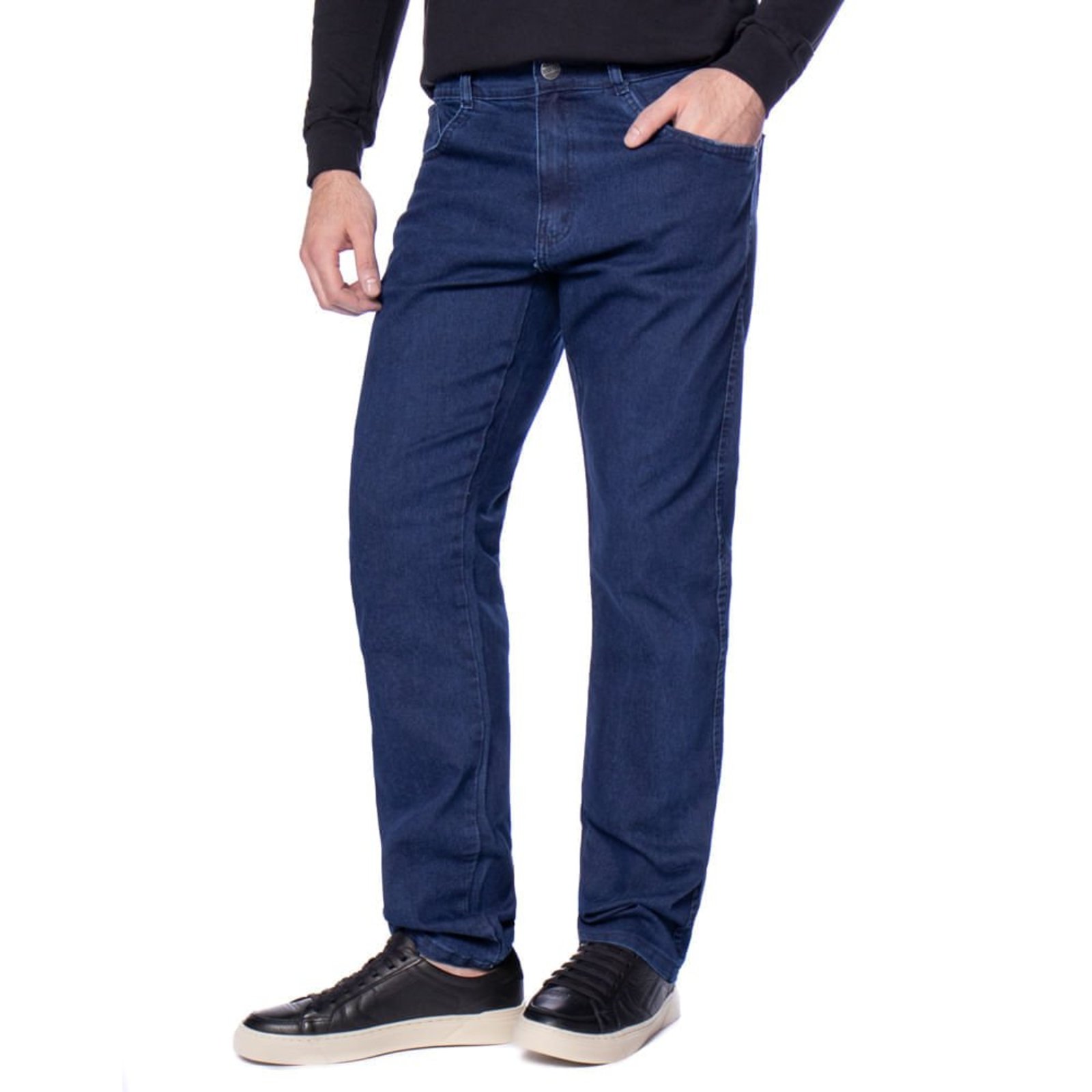 Calça Jeans Masculina Calibre Denim Reta Algodão Azul
