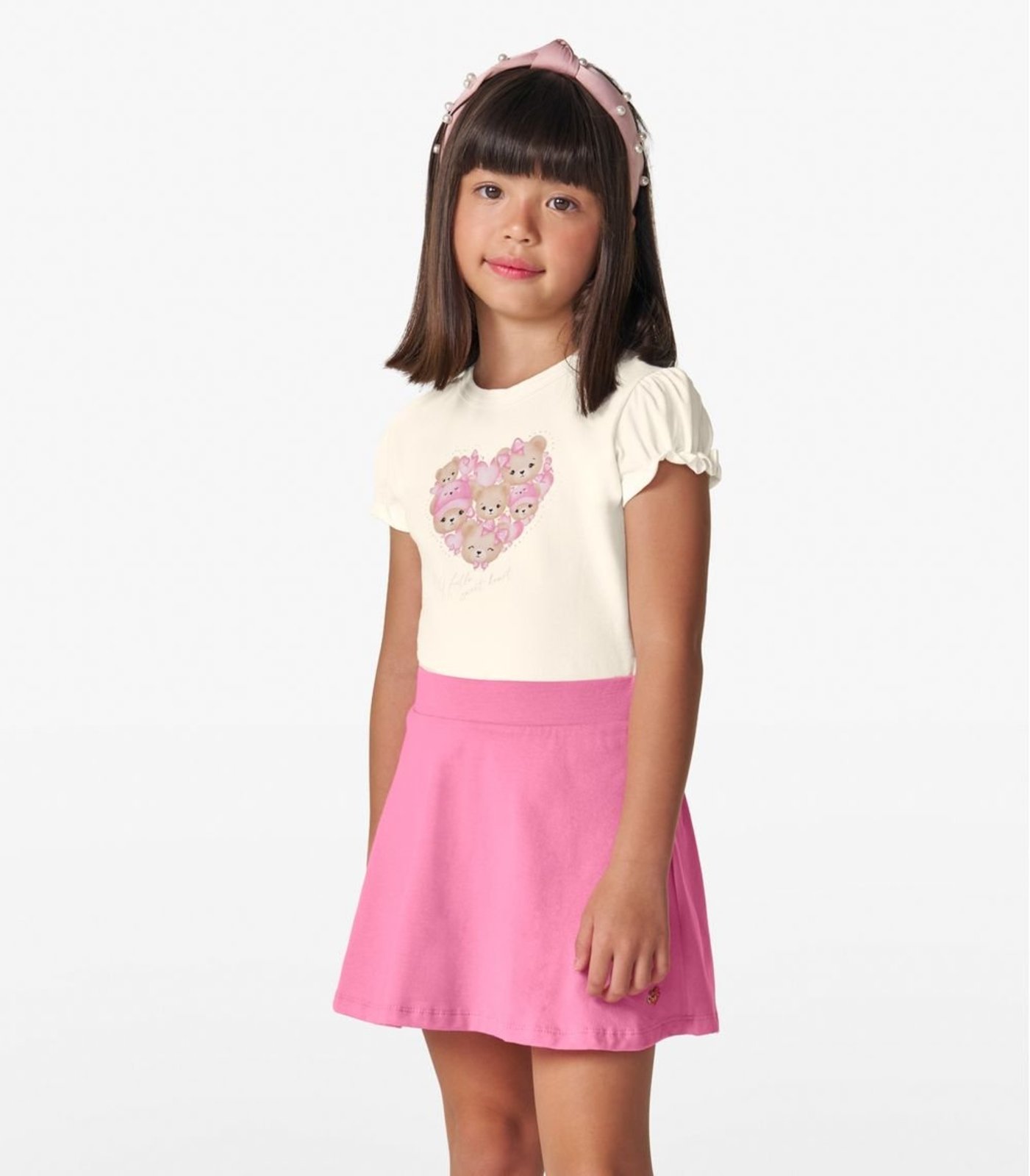 Vista 2 Infantil - Blusa Feminina em Cotton Leve Trick Nick Off White off-white white Trick Nick off-white white