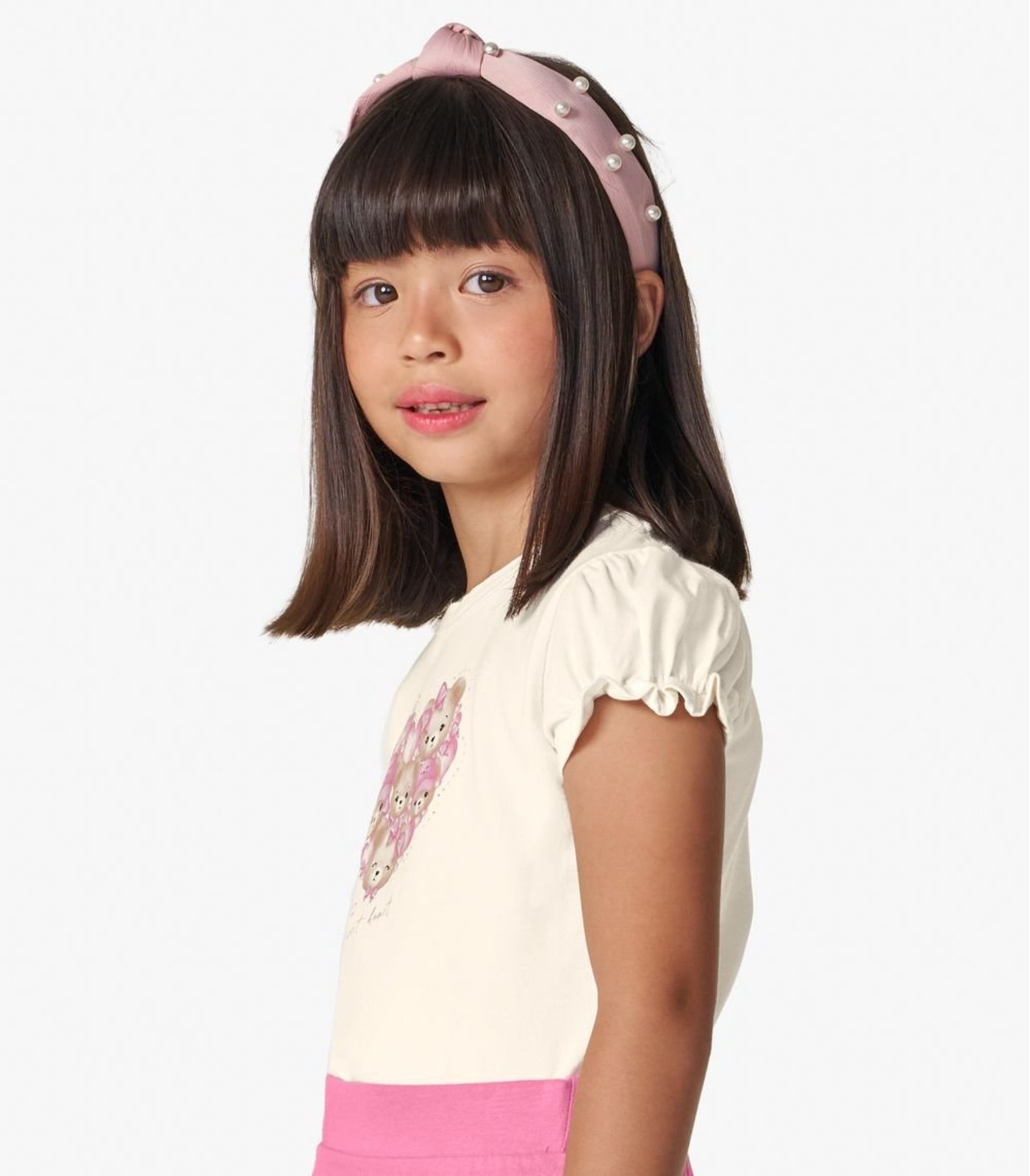 Vista 3 Infantil - Blusa Feminina em Cotton Leve Trick Nick Off White off-white white Trick Nick off-white white