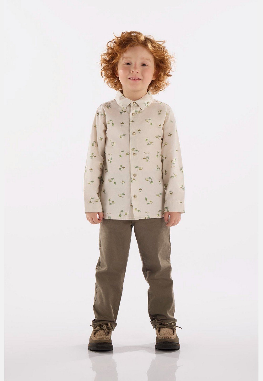 Infantil - Camisa para Menino em Sarja Up Baby Off-White
