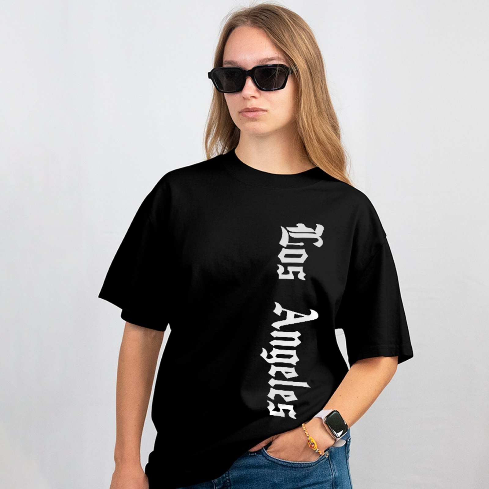 Vista 3 Camiseta Básica Los Angeles Visual Streetwear Estilo Premium ousy marrom ousy marrom