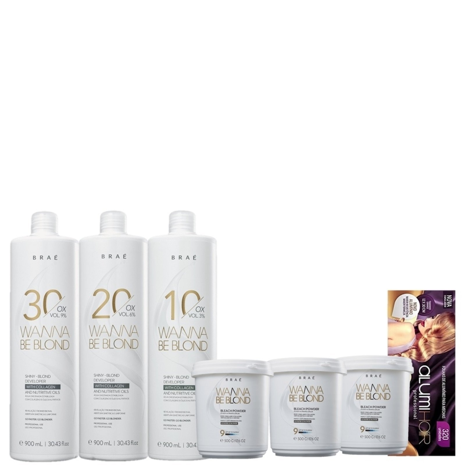 Vista 2 Kit BRAE Wanna Be Blond Salao (7 Produtos) multicolorido BRAÉ multicolorido