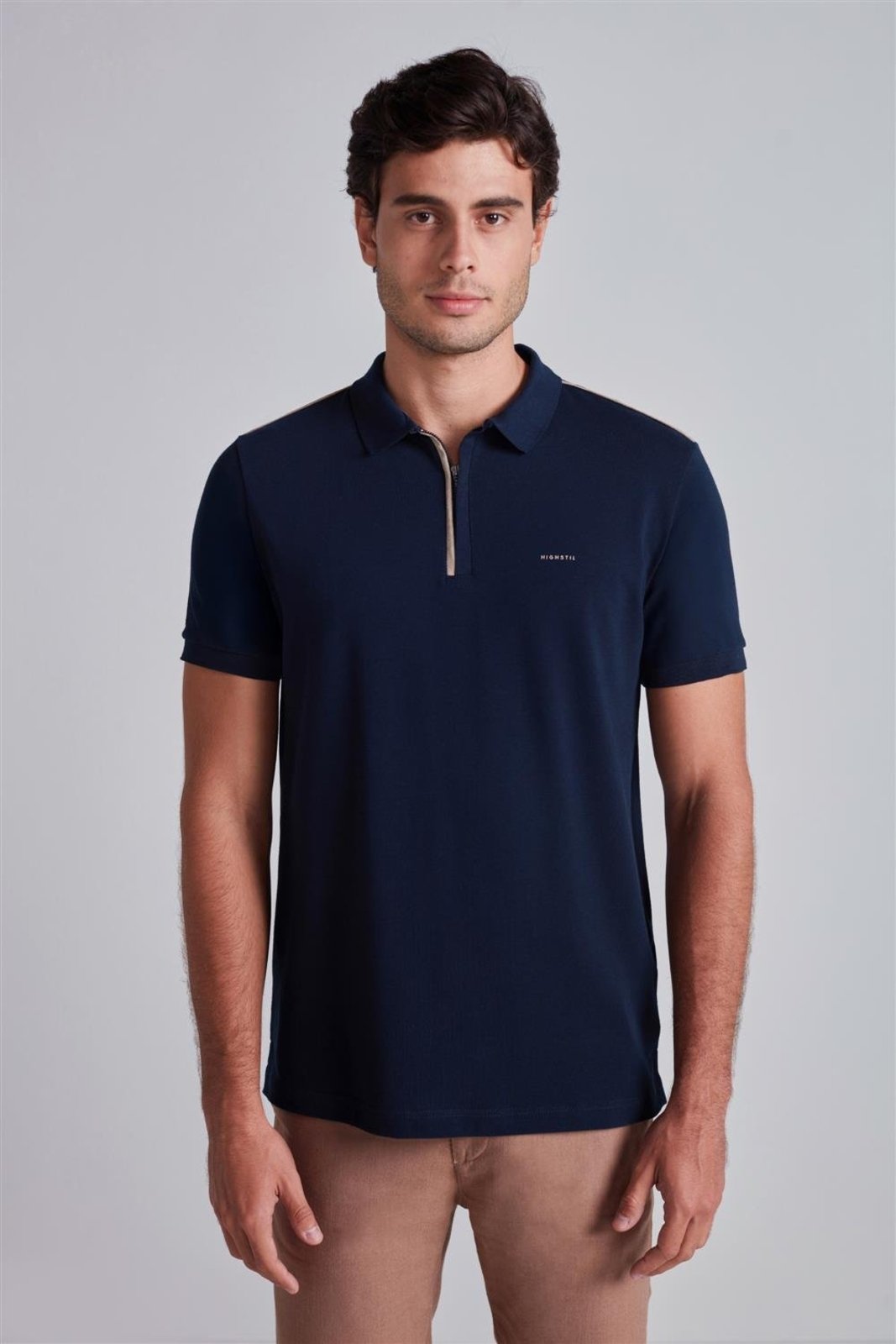 HIGHSTIL Camisa Polo Piquet Slim Fit - Azul Marinho