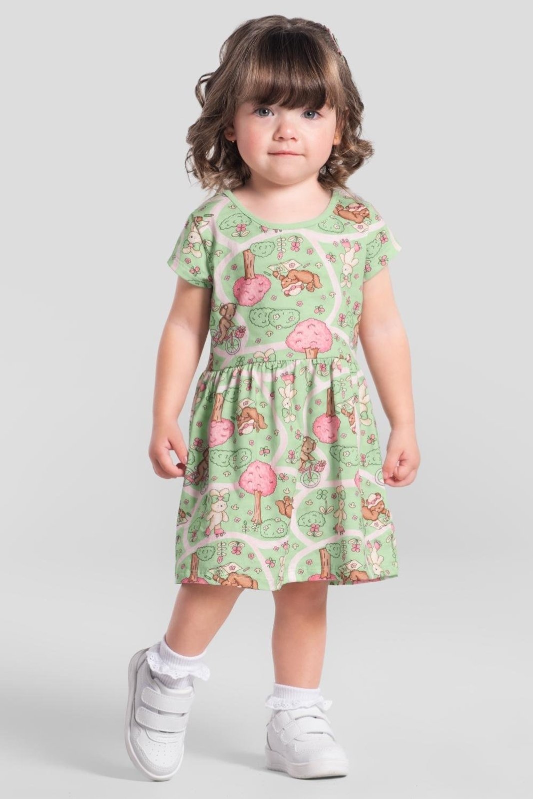 Infantil - Vestido menina em meia malha Brandili