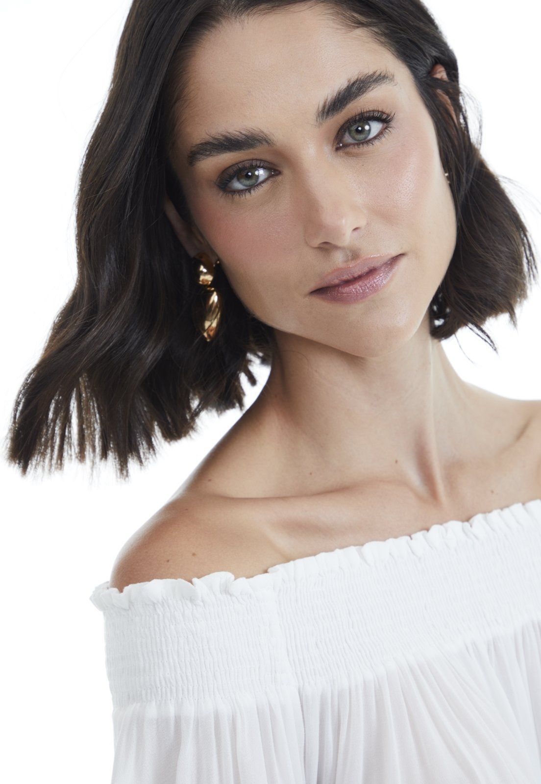 Vista 2 Blusa Viscose Traymon Ombro A Ombro Off White off-white white Traymon off-white white