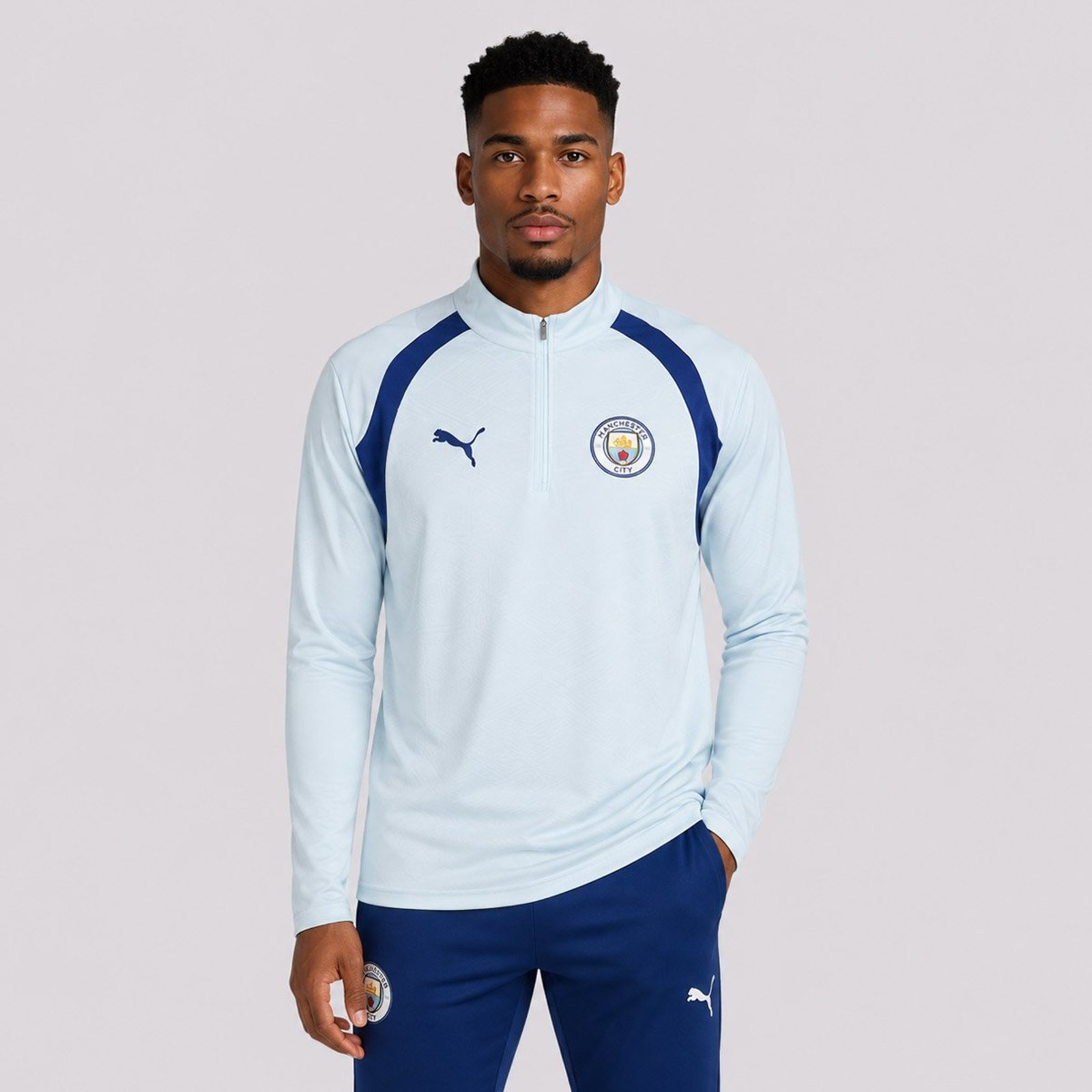 Blusão Puma Manchester City Slim Treino 2027 Azul Claro