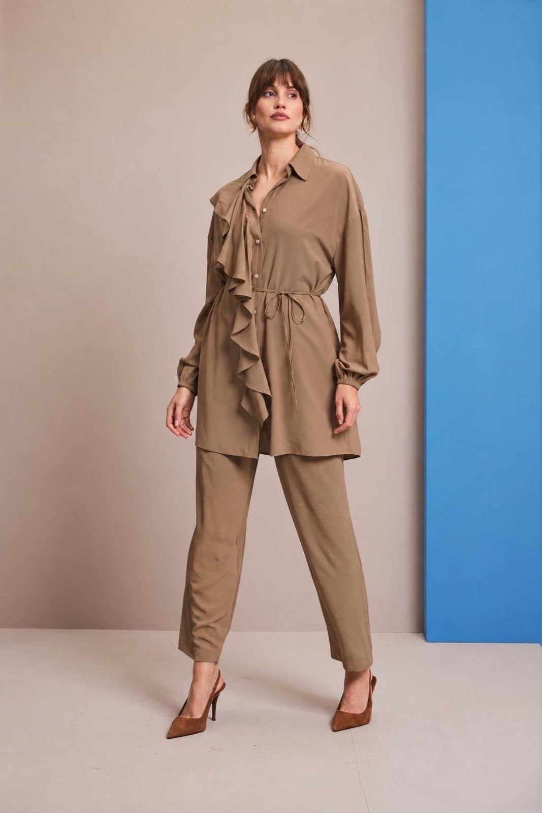 Vestido Chemise Carlota Costa Marrom