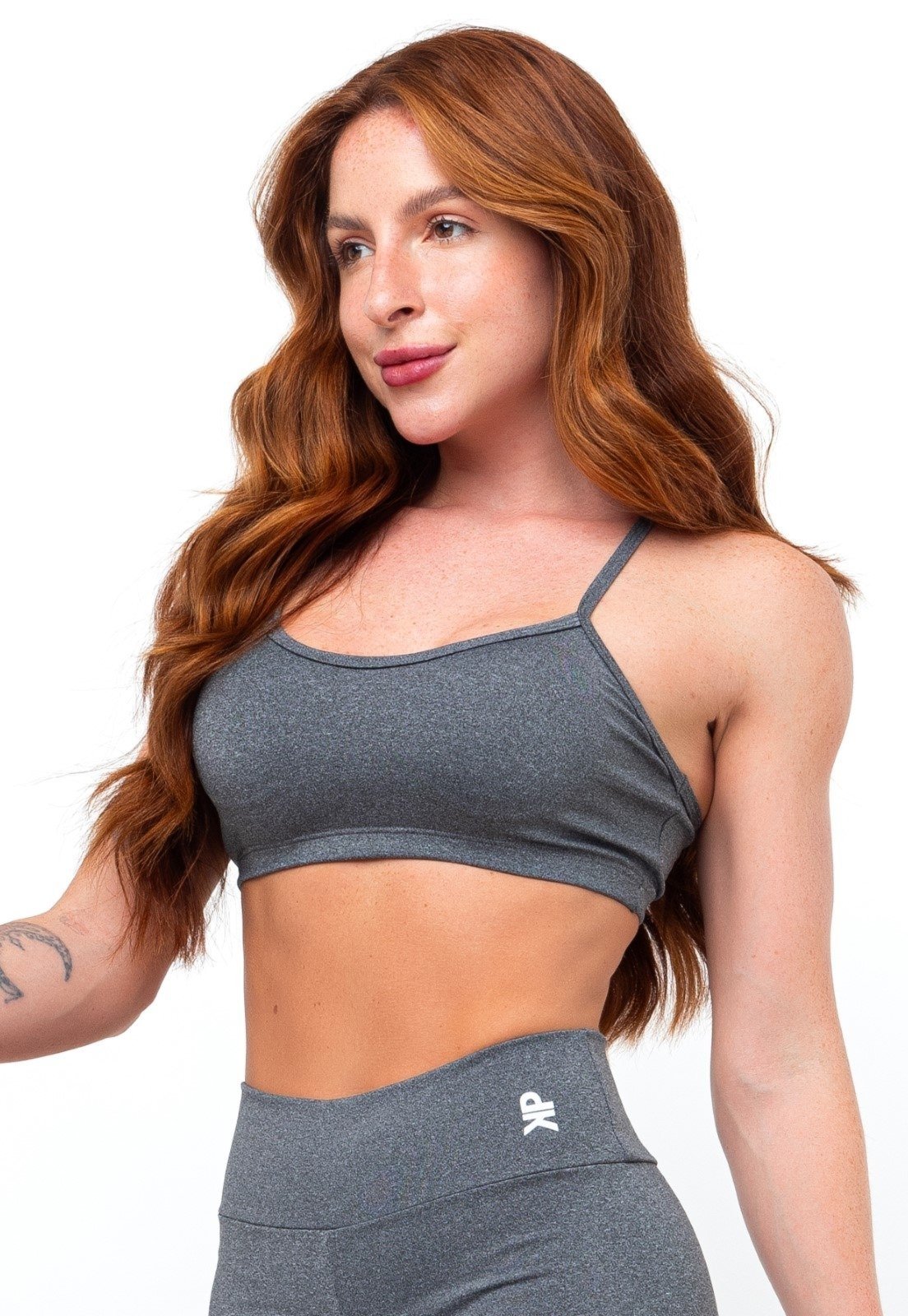Top Fitness Nadador Alça Sustentação Feminino Academia – Cinza