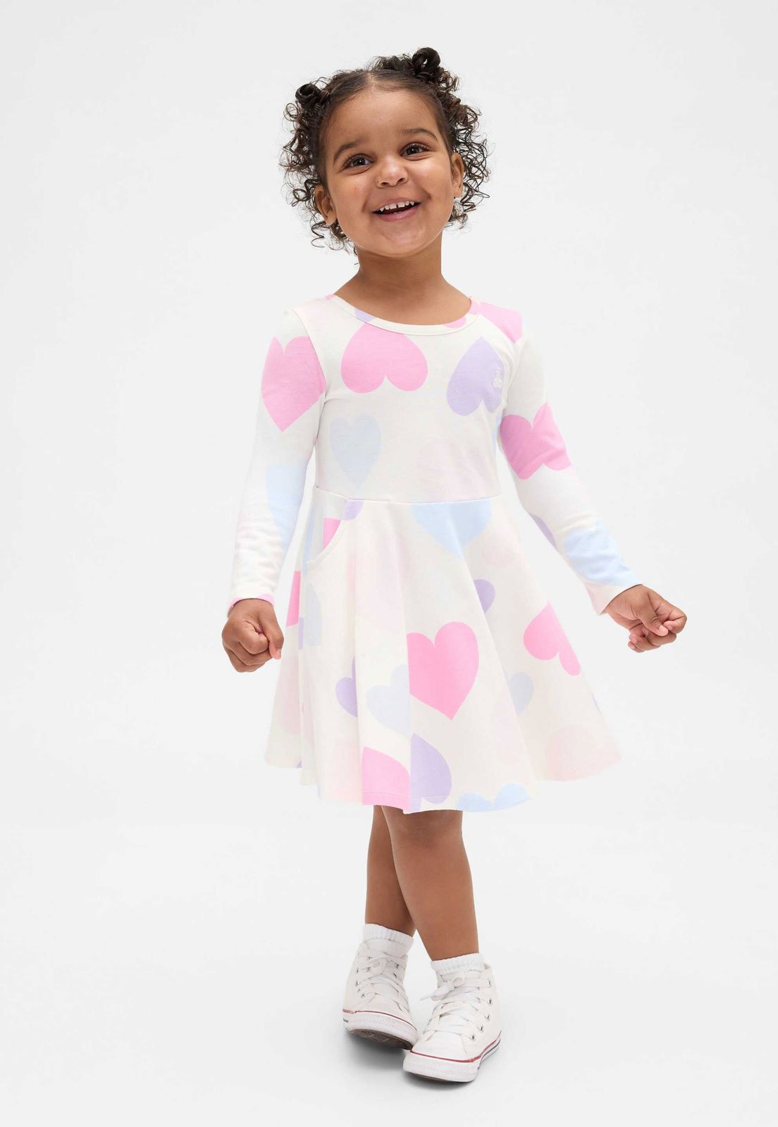 Vestido GAP Estampa Corações Branco