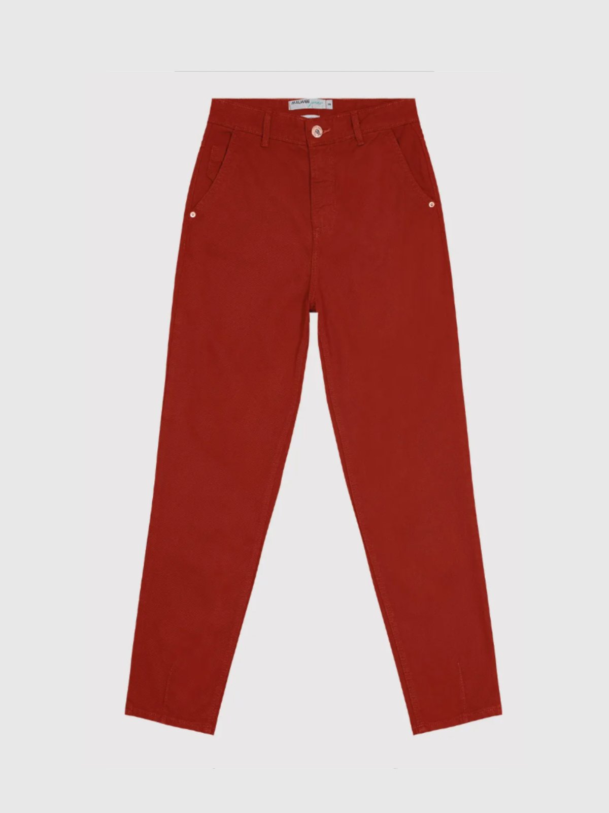 Calça Mom Feminina Bolso-Faca Em Sarja 100% Algodão