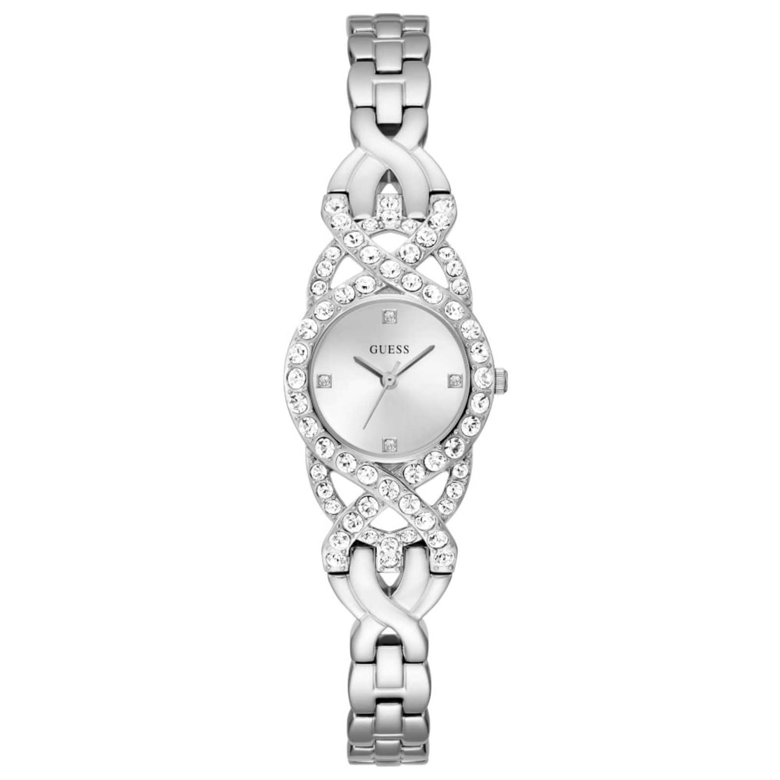 Relógio Guess Feminino Bracelete Cristais Prata Guess