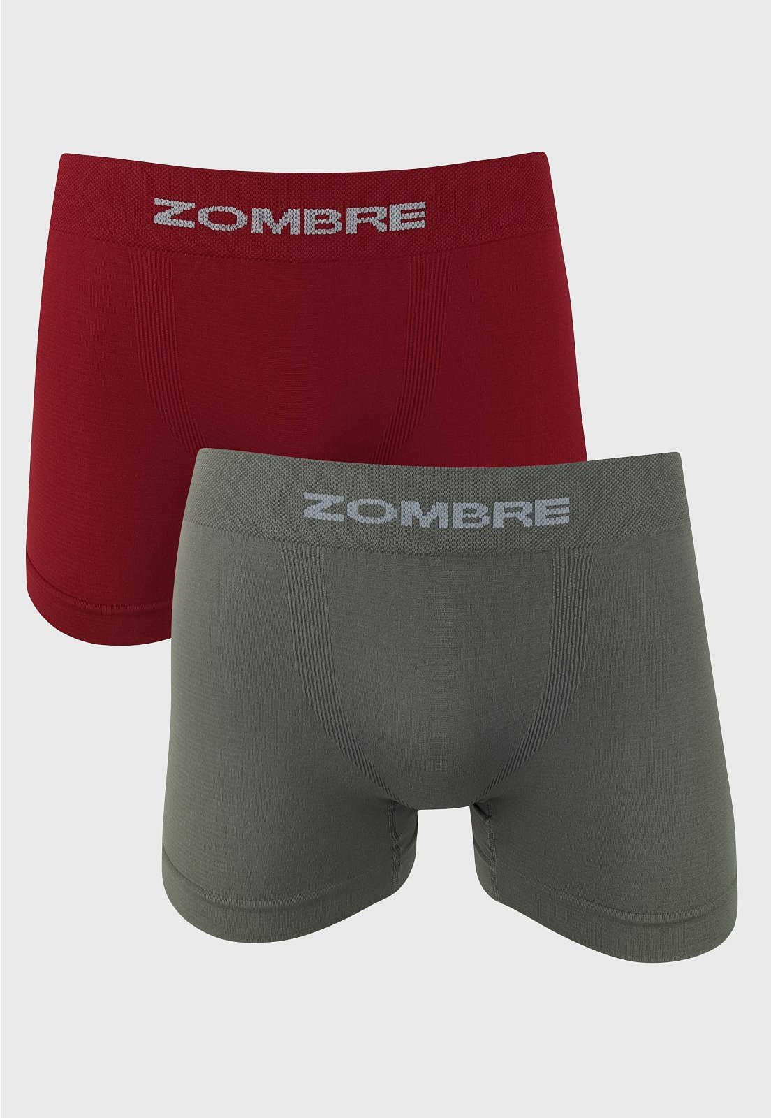 Kit 2pçs Cueca Zombre Boxer Sem Costura Alumínio