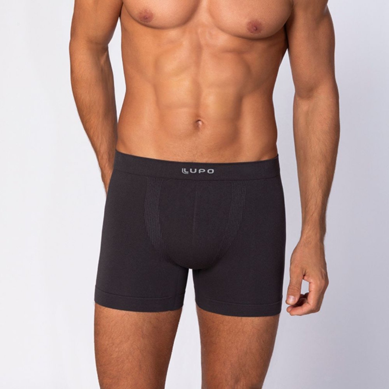 Vista 2 Cueca Lupo Boxer Micromodal Sem Costura grafite Lupo grafite
