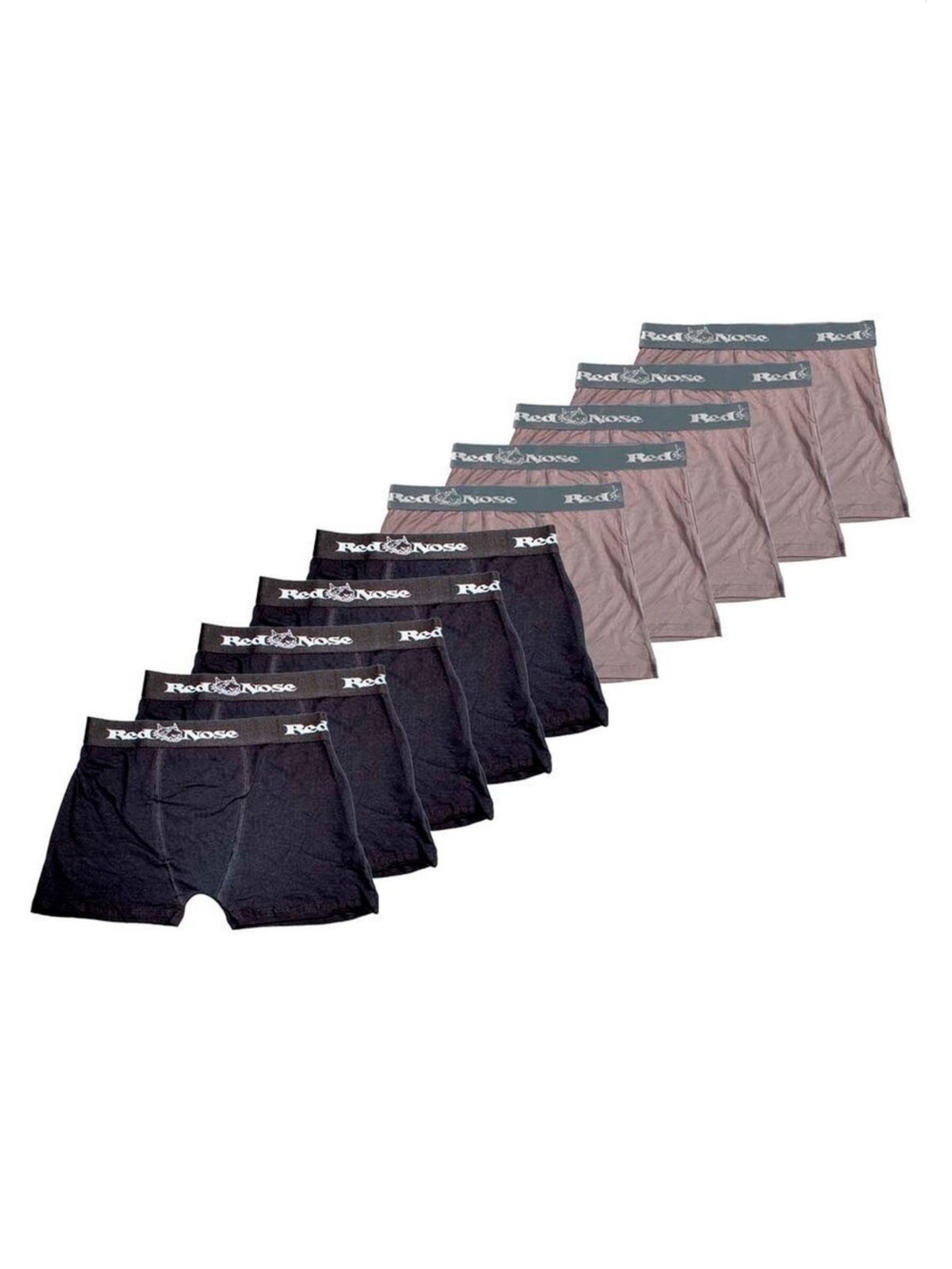 Kit com 10 Cuecas Boxer Red Nose 320 Cinza