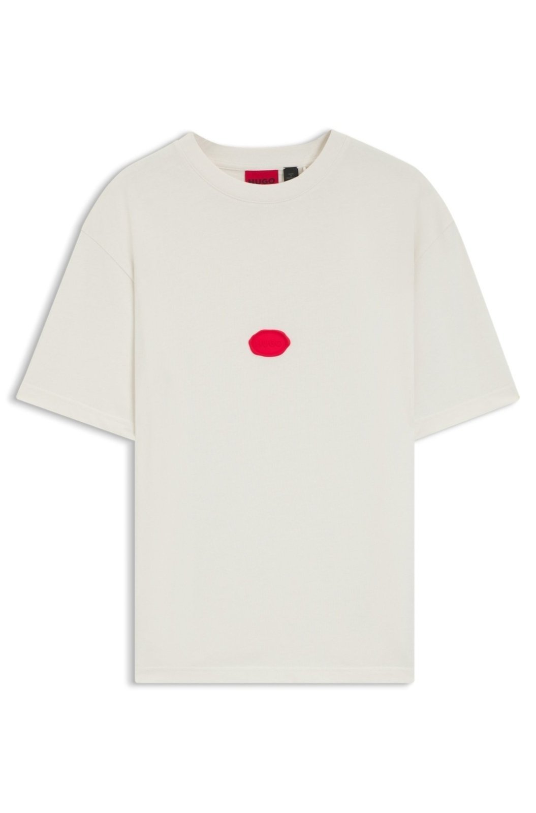 Camiseta Em Jersey De Algodão Com Logo Em Lacre