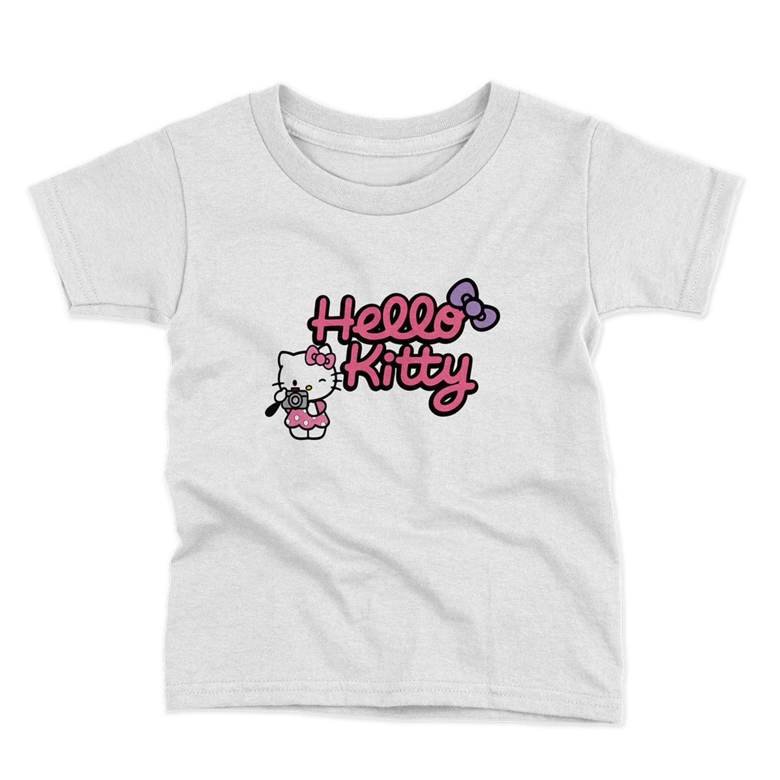 Infantil – Camiseta Menina Manga Curta Estampada Algodão Conforto Moda Verão Personagens Cat e Mouse Rosa e Branco