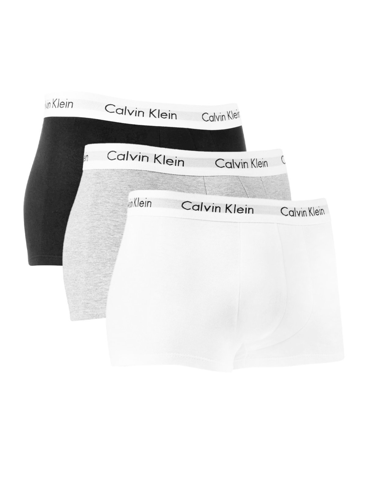 Cuecas Calvin Klein Low Rise Trunk Print Preta/ Branca/ Mescla Pack 3UN