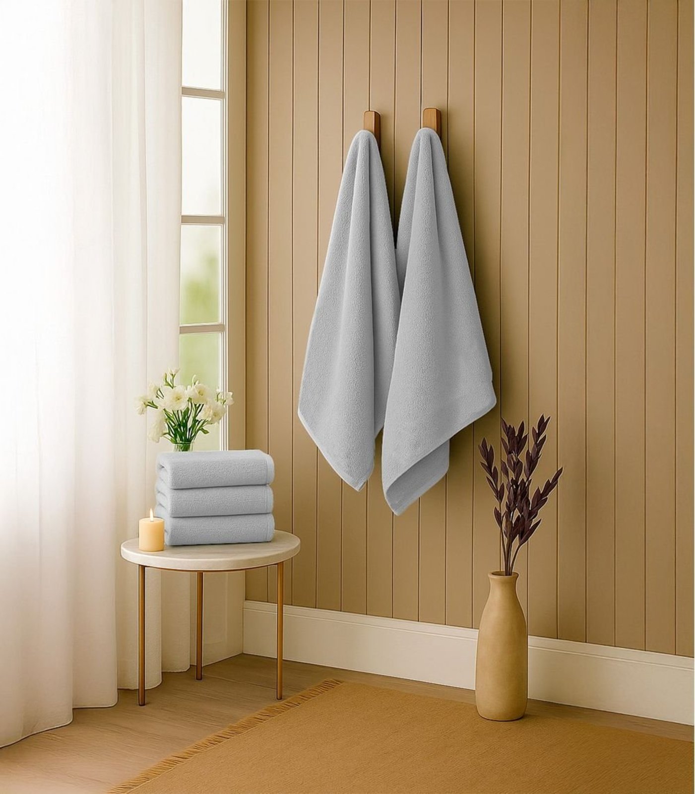 Kit 2 Toalhas De Banho De Algodão Rovitex Home Cinza