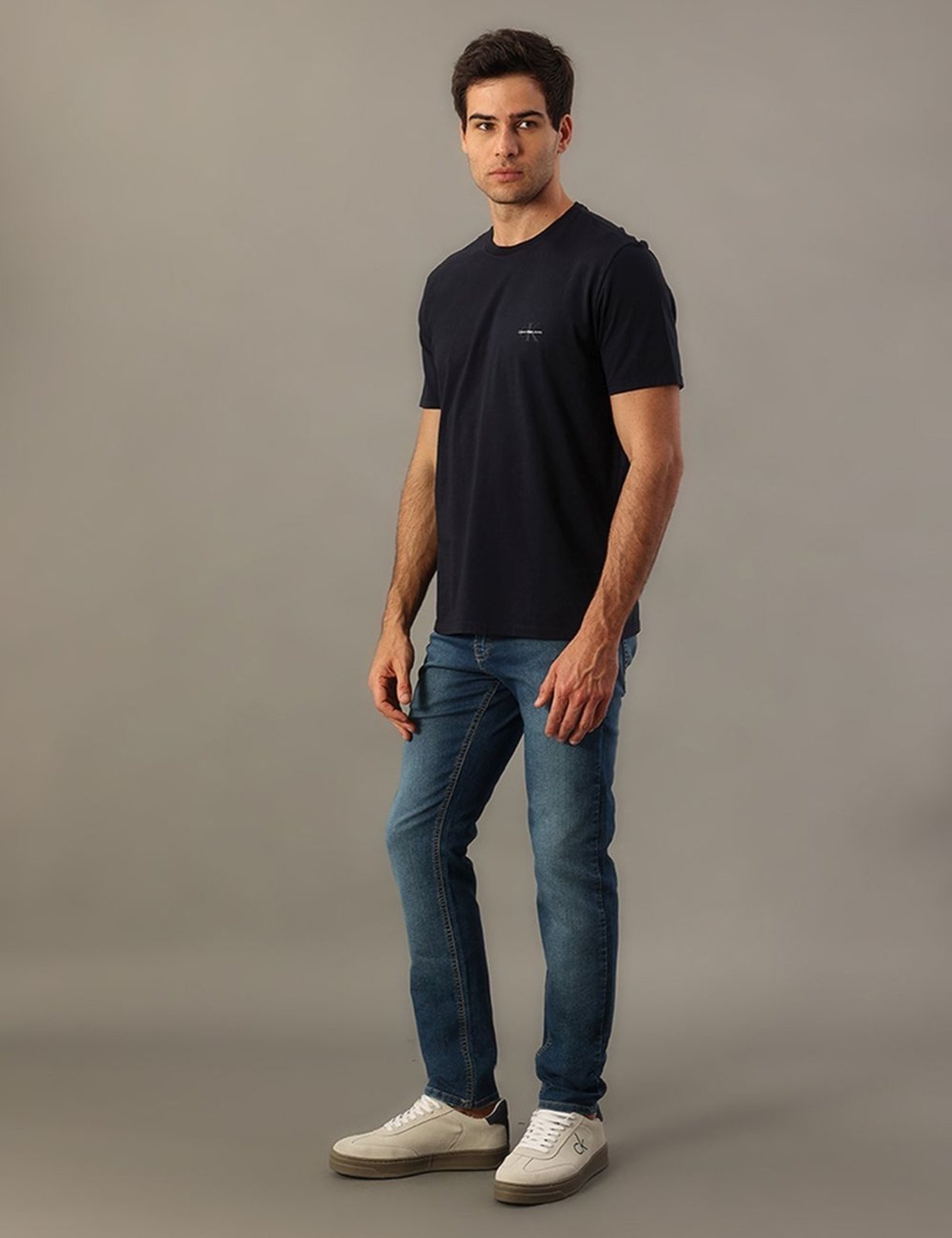 Calça Jeans Masculina Five Pockets Skinny Stretch Cintura Baixa Calvin Klein Jeans - Azul Médio Calvin Klein Jeans