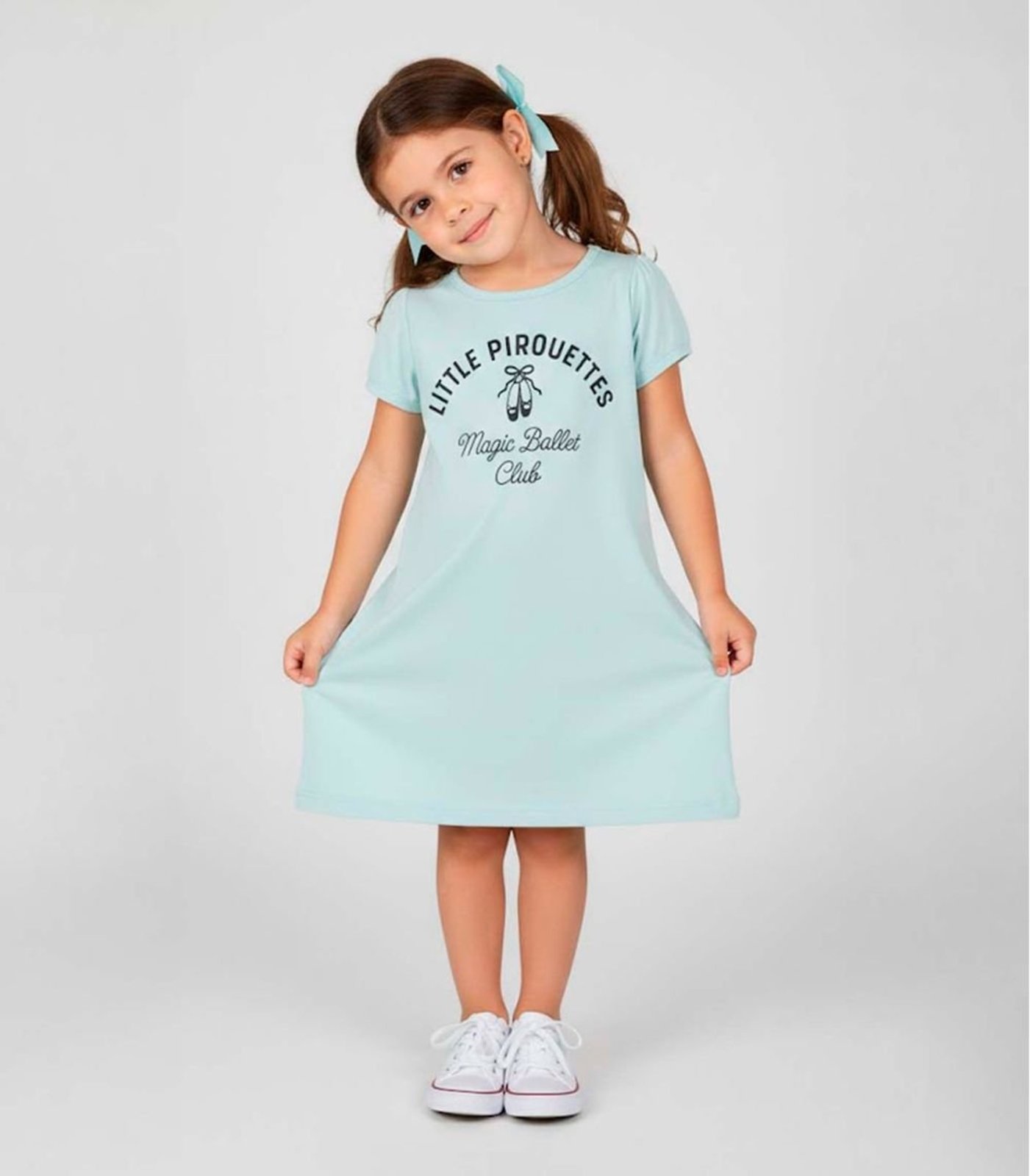 Vista 2 Infantil - Vestido Manga Curta Estampado Select rosa Select rosa