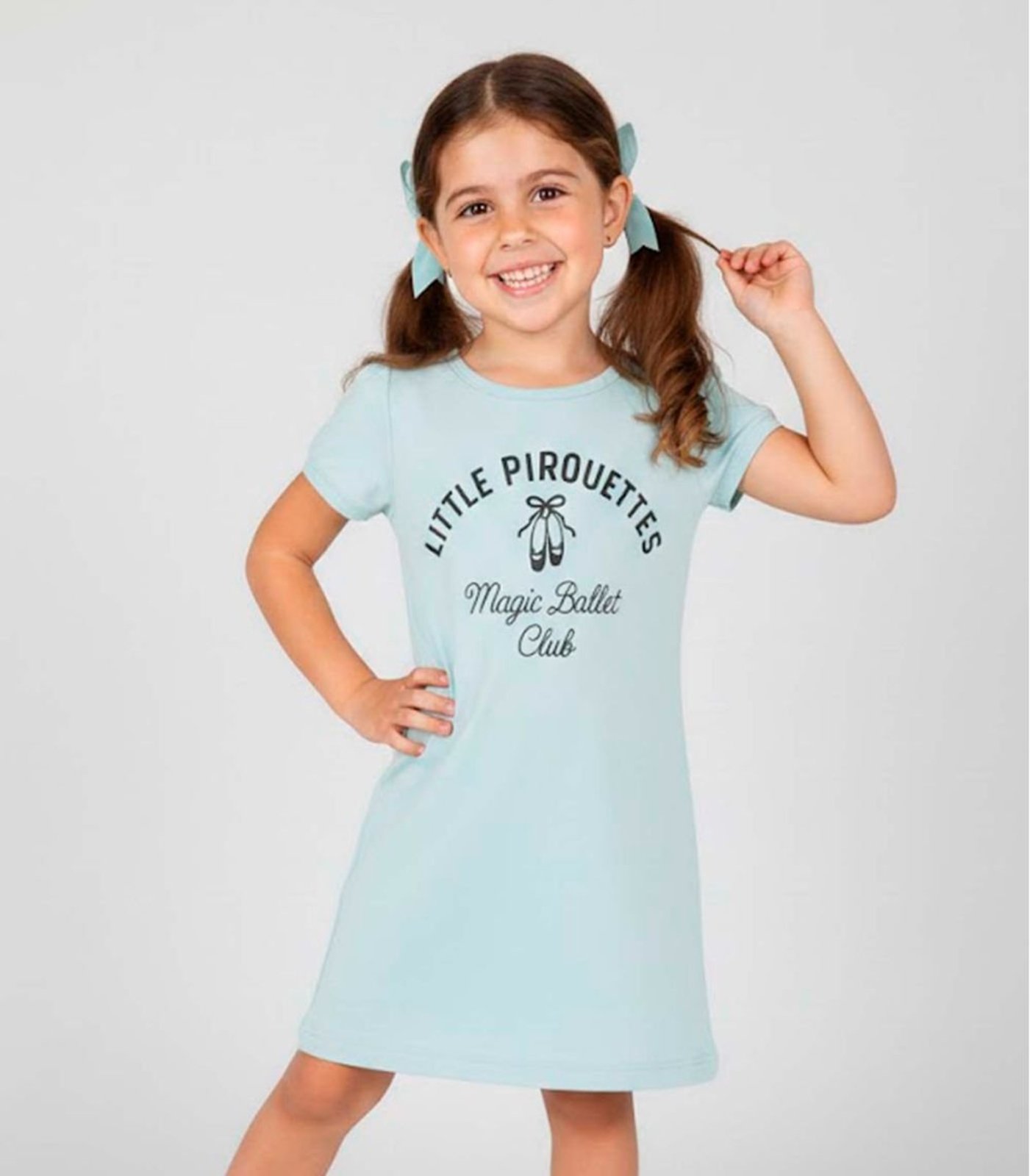 Vista 3 Infantil - Vestido Manga Curta Estampado Select rosa Select rosa