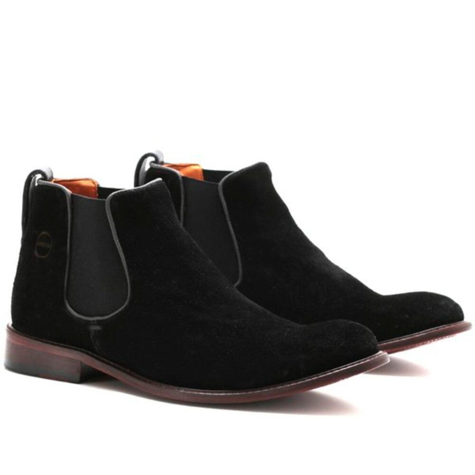 Bota Botina Masculina Couro Look Stock Chelsea Confortável Preto