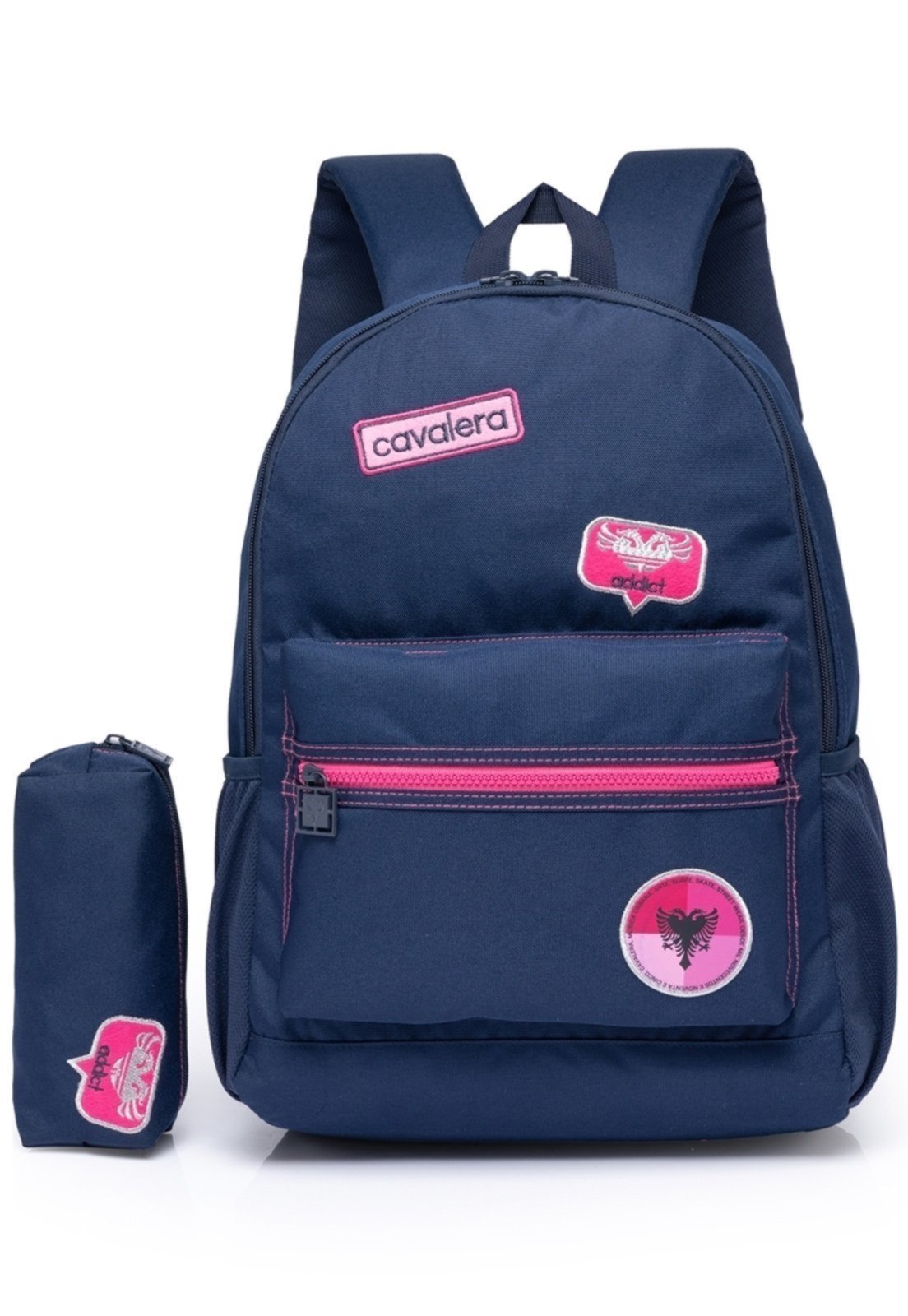 Kit Mochila Escolar Estojo Cavalera Bolsa Resistente Faculdade Espaçosa