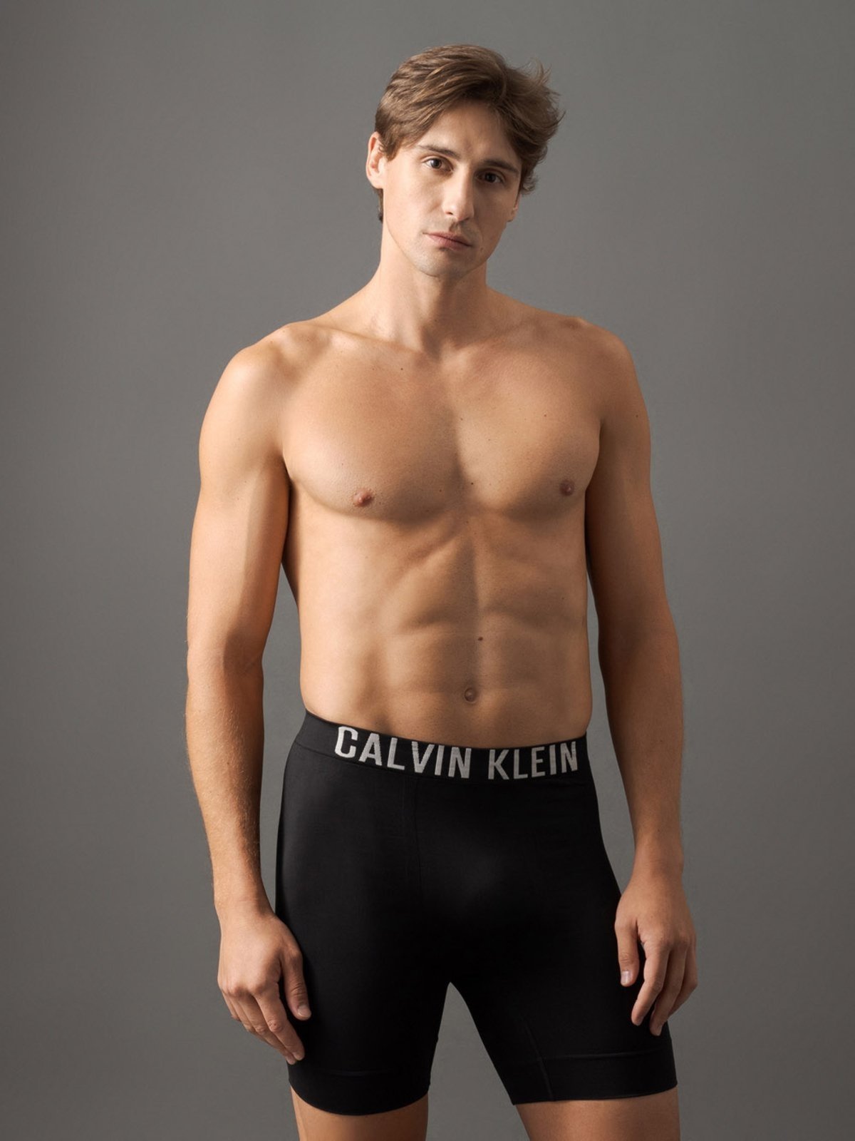 Cueca Long Boxer Intense Power Seamless Calvin Klein Underwear - Preto Calvin Klein Jeans