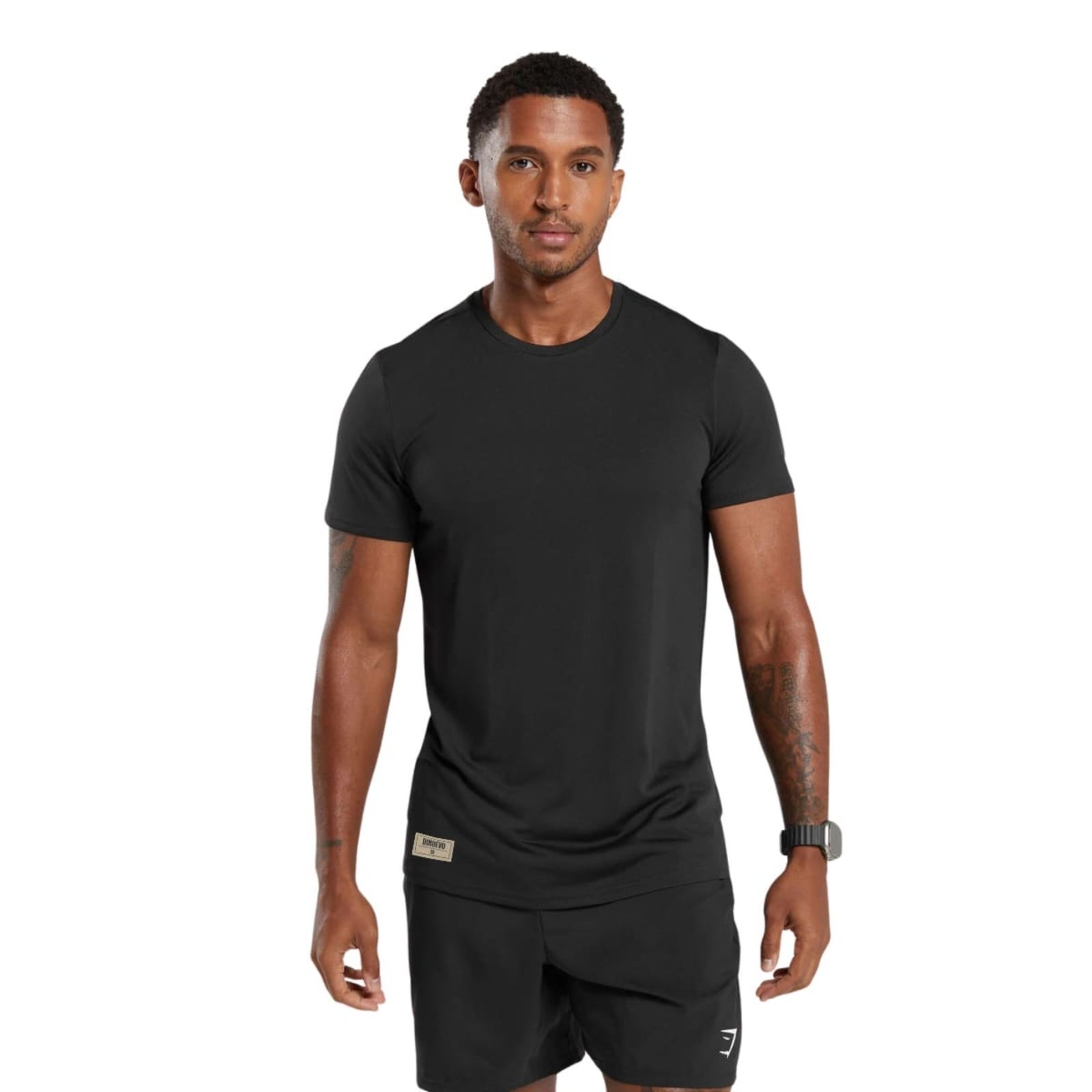 Camiseta Masculina Slim Fit Estilo Moderno Preta