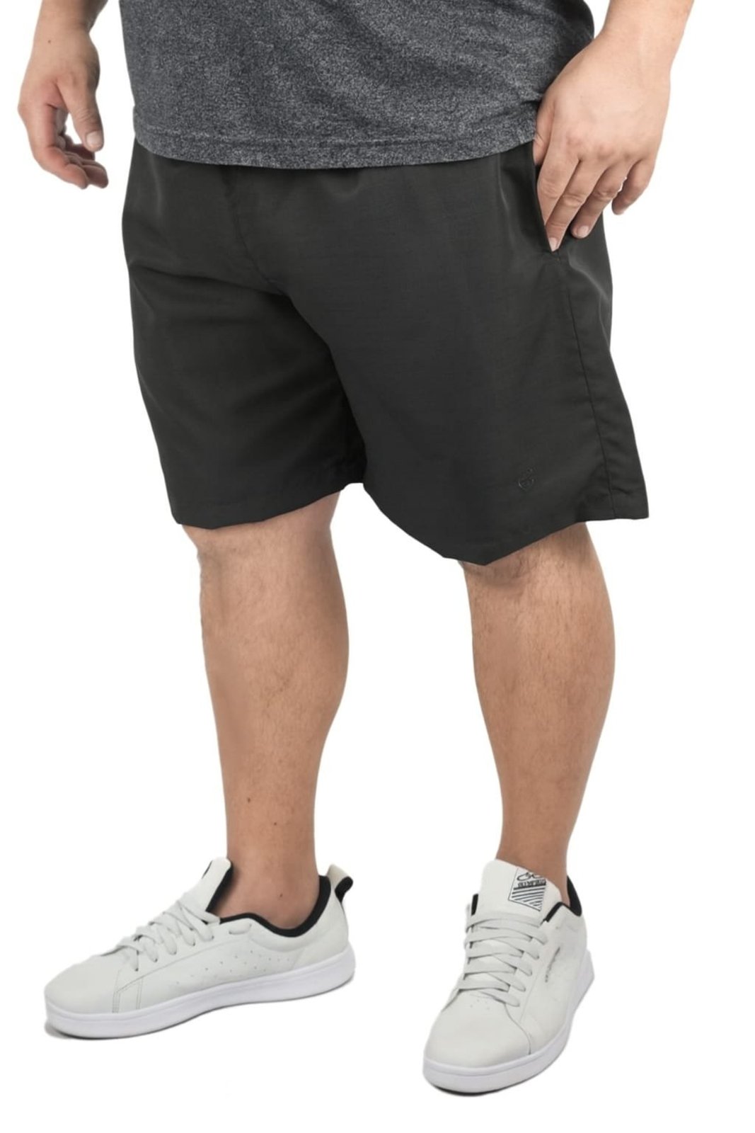 Short Tactel Reforçado Plus Size Praia Academia Butu Biru Preto