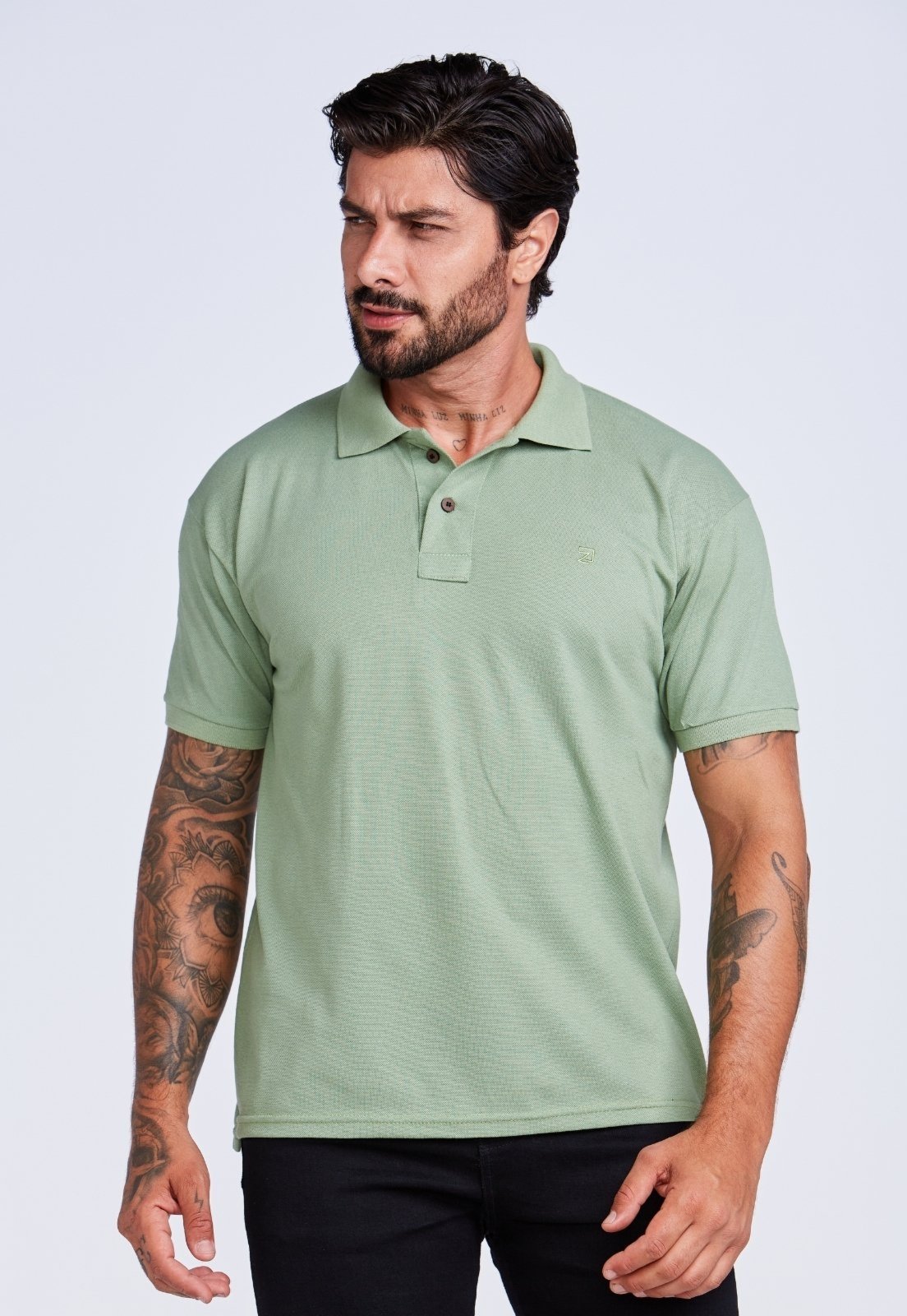 Camisa Polo Piquet Masculina Daze Modas Verde
