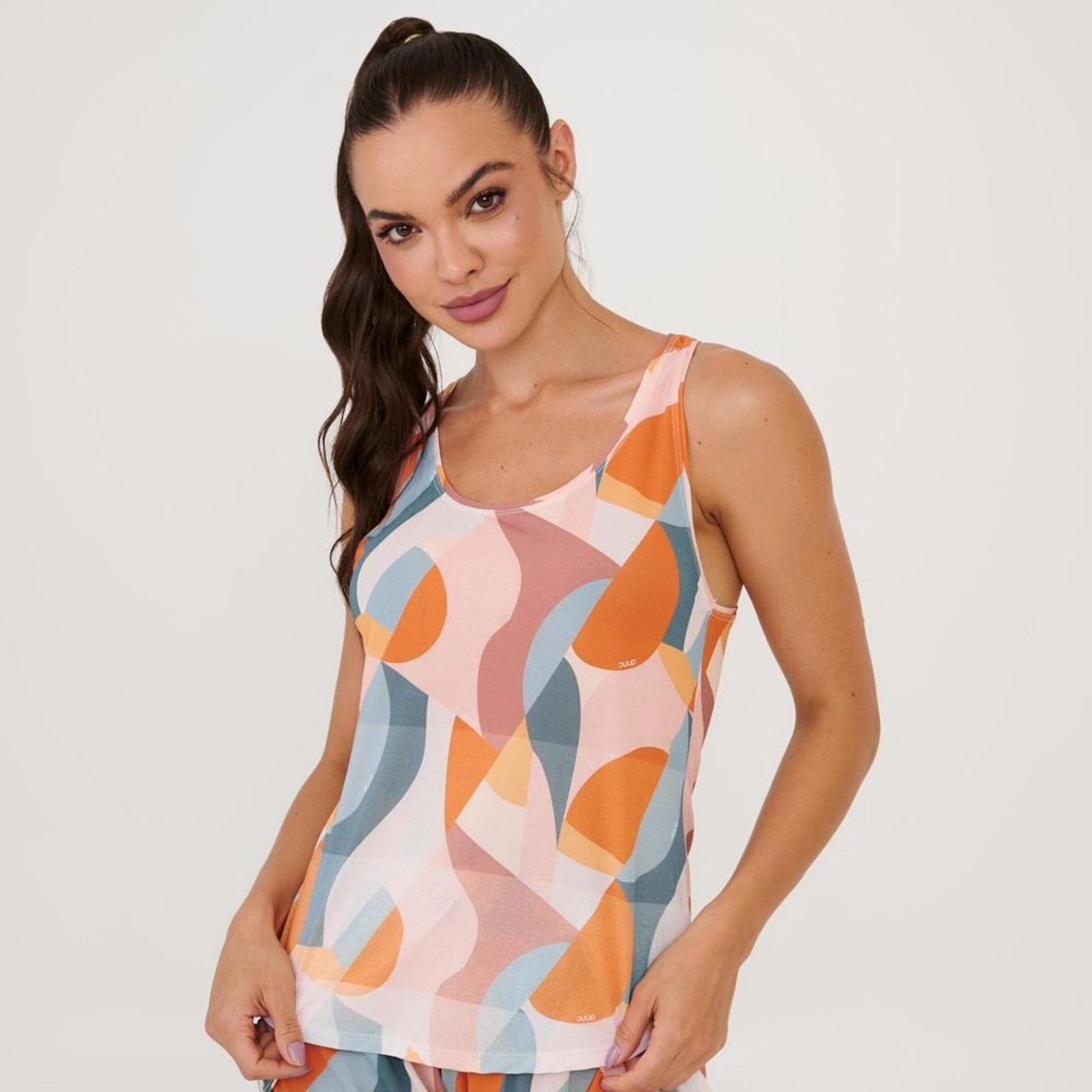 Regata Decote Costas Estampa Moves Poliamida Soft Donna Carioca