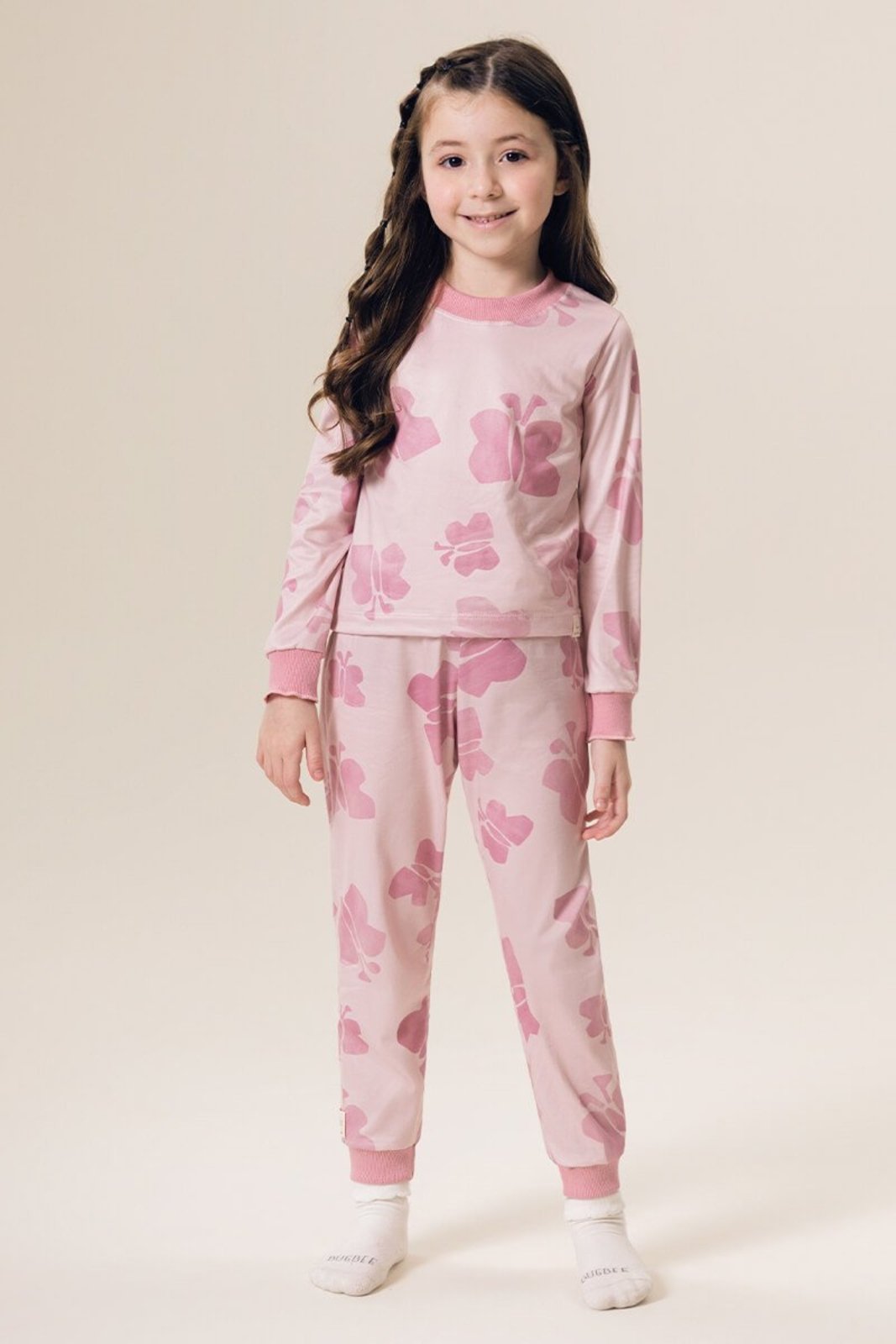 Infantil - Conjunto Menina Bugbee Homewear em Malha Comfy Estampado