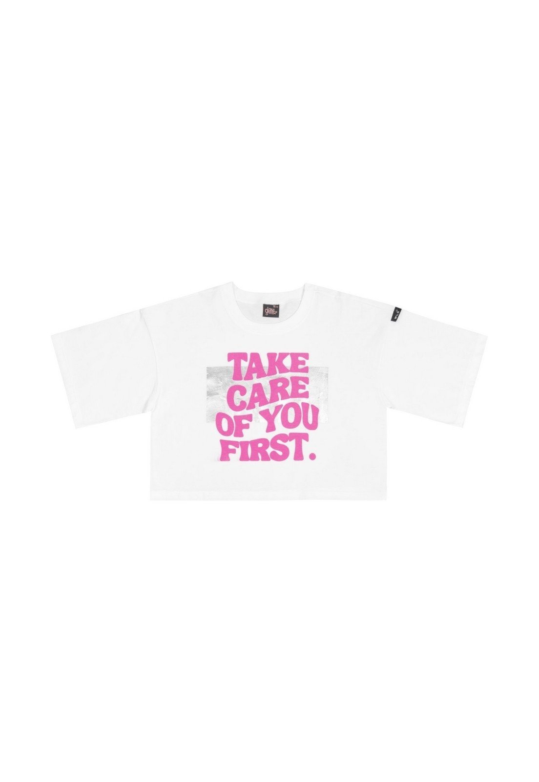 Vista 3 Infantil - Blusa Cropped em Meia Malha Juvenil Gloss branco Gloss branco
