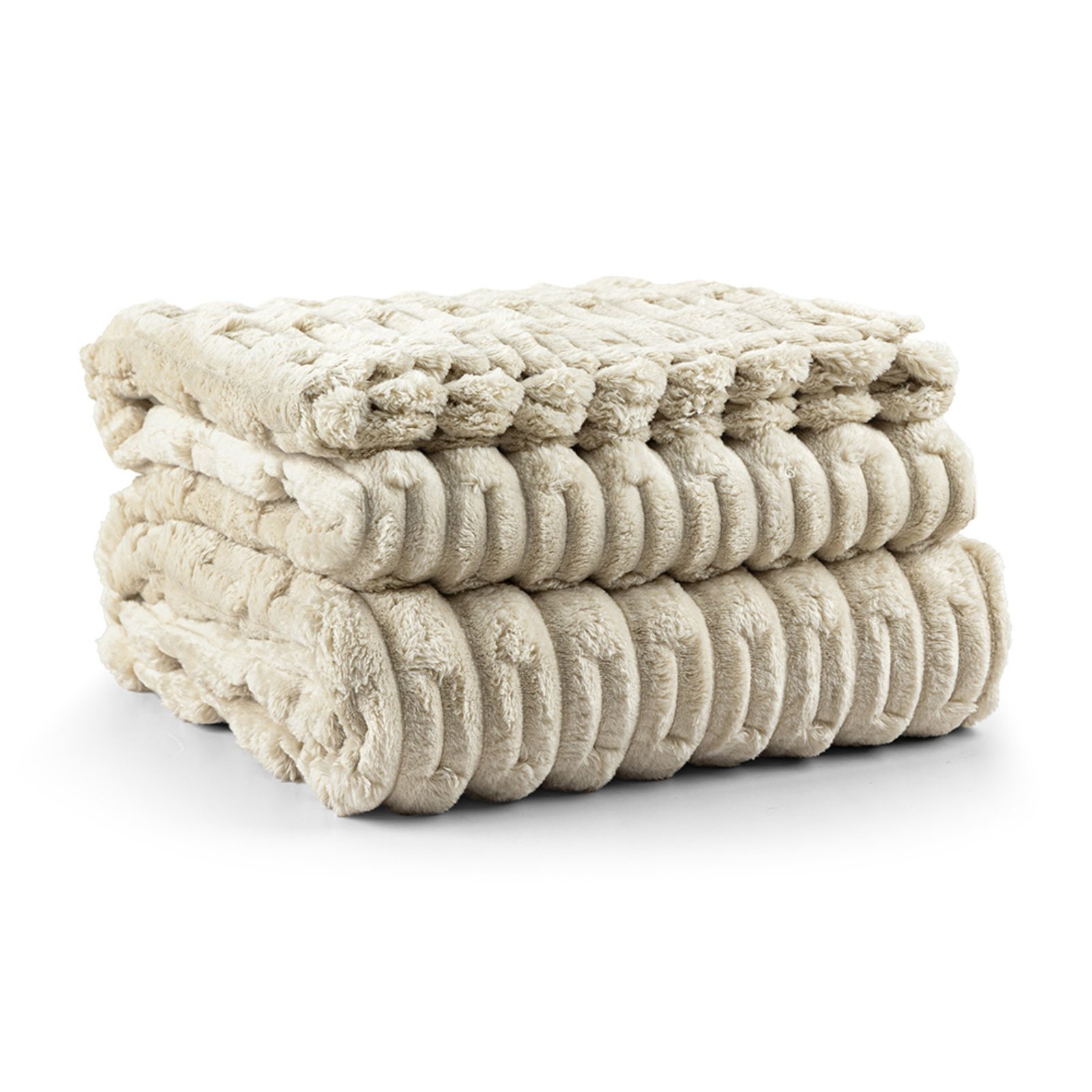 Cobertor Coberta Casa Scarpa Polar Queen 2,40x2,20 Manta Ultrasoft Alto Relevo Extra Macia Almond Bege