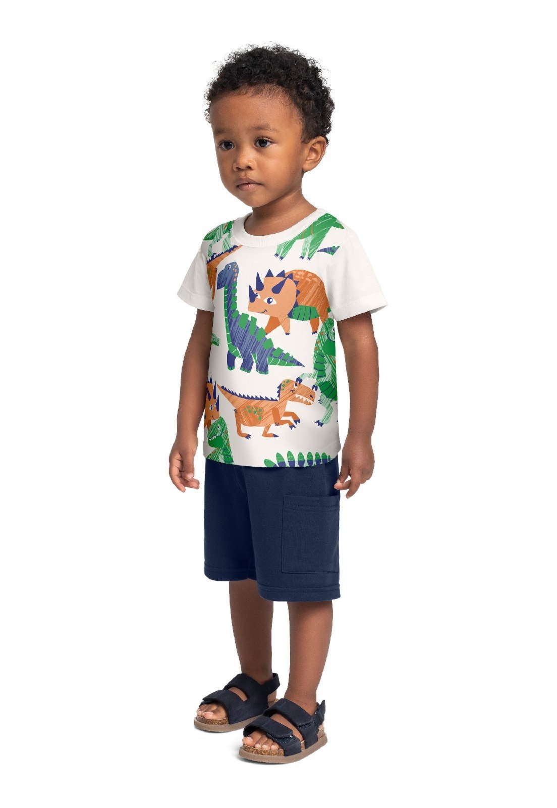 Vista 2 Infantil - Conjunto Camiseta Dino Bermuda Bee Loop Off-White off-white white Bee Loop off-white white