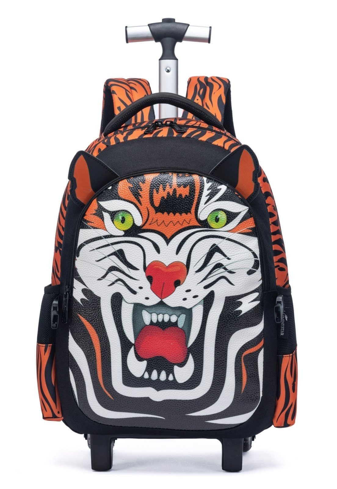 Vista 3 Infantil - Kit Mochila Rodinhas Masculina Swissport Lancheira Estojo Escolar Espaçosa laranja/preto Swissport laranja/preto