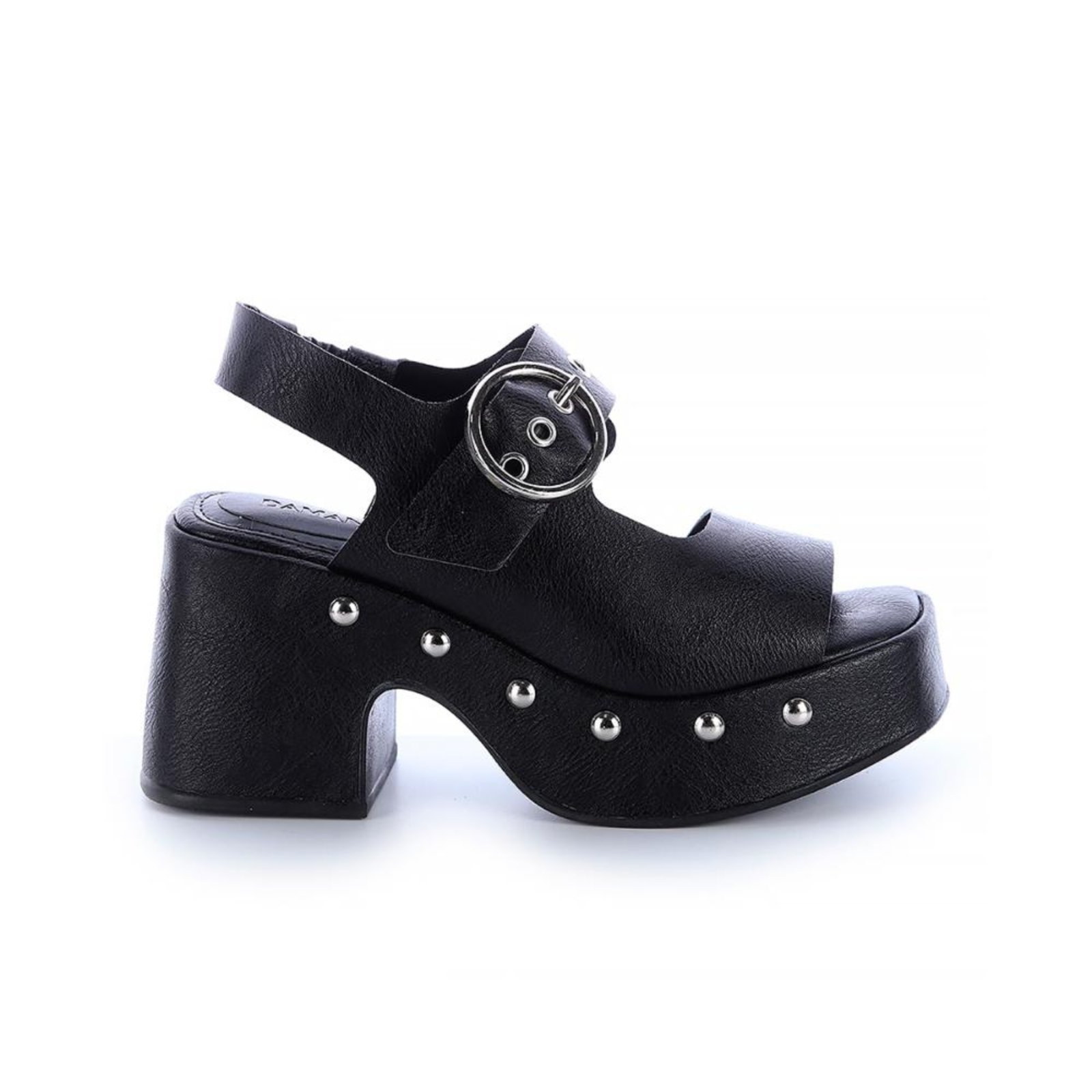 Sandália Plataforma Damannu Shoes Rocker Chic Preto