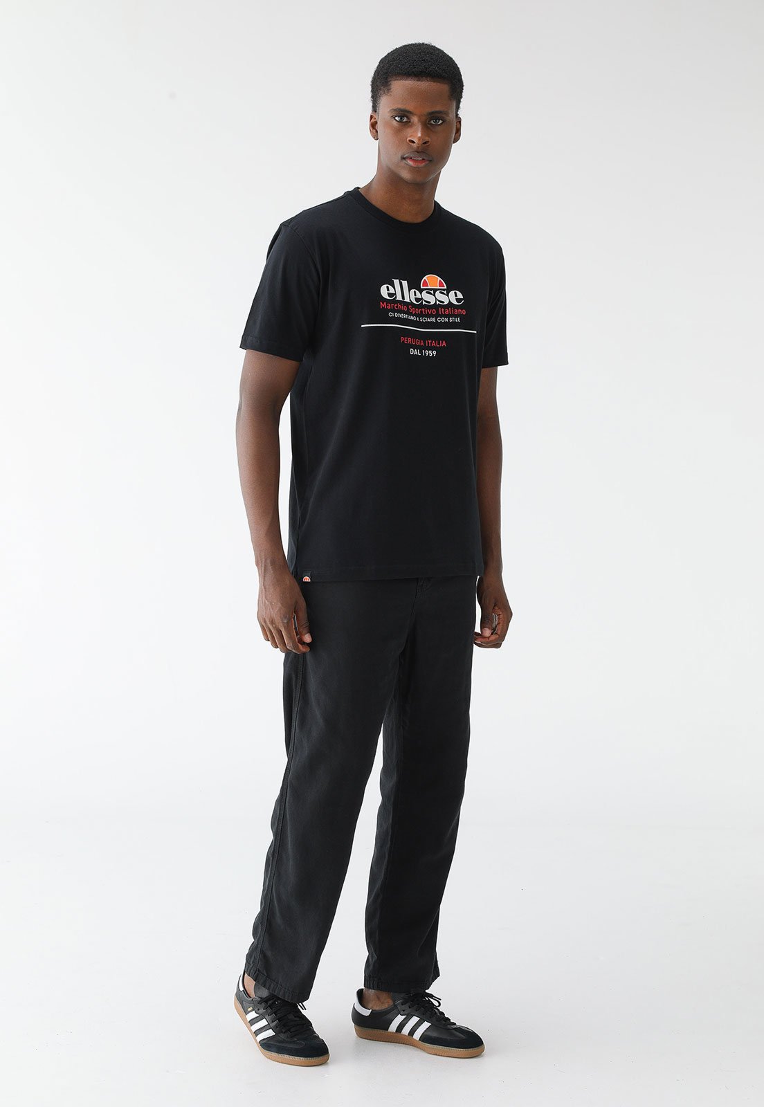 Camiseta ELLESSE Reta Estampa Preta