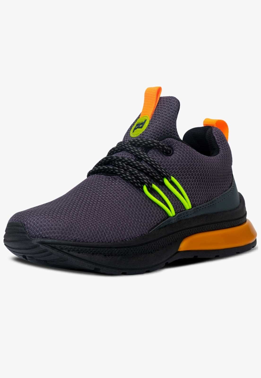 Infantil – Tênis Esportivo com Cadarço Pópidi Masculino Chumbo