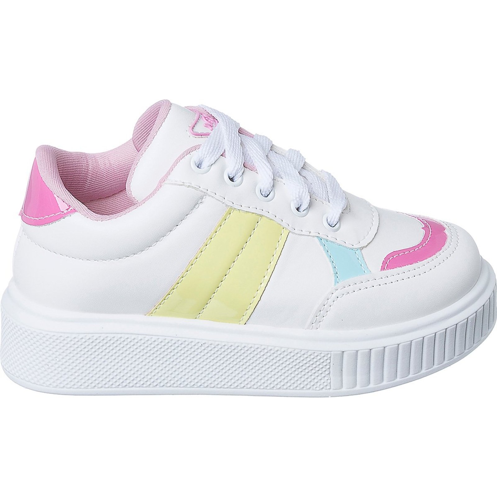 Vista 3 Infantil - Tênis Feminino Casual Footz Menina Moda Escolar Confortável Leve Social branco Footz branco