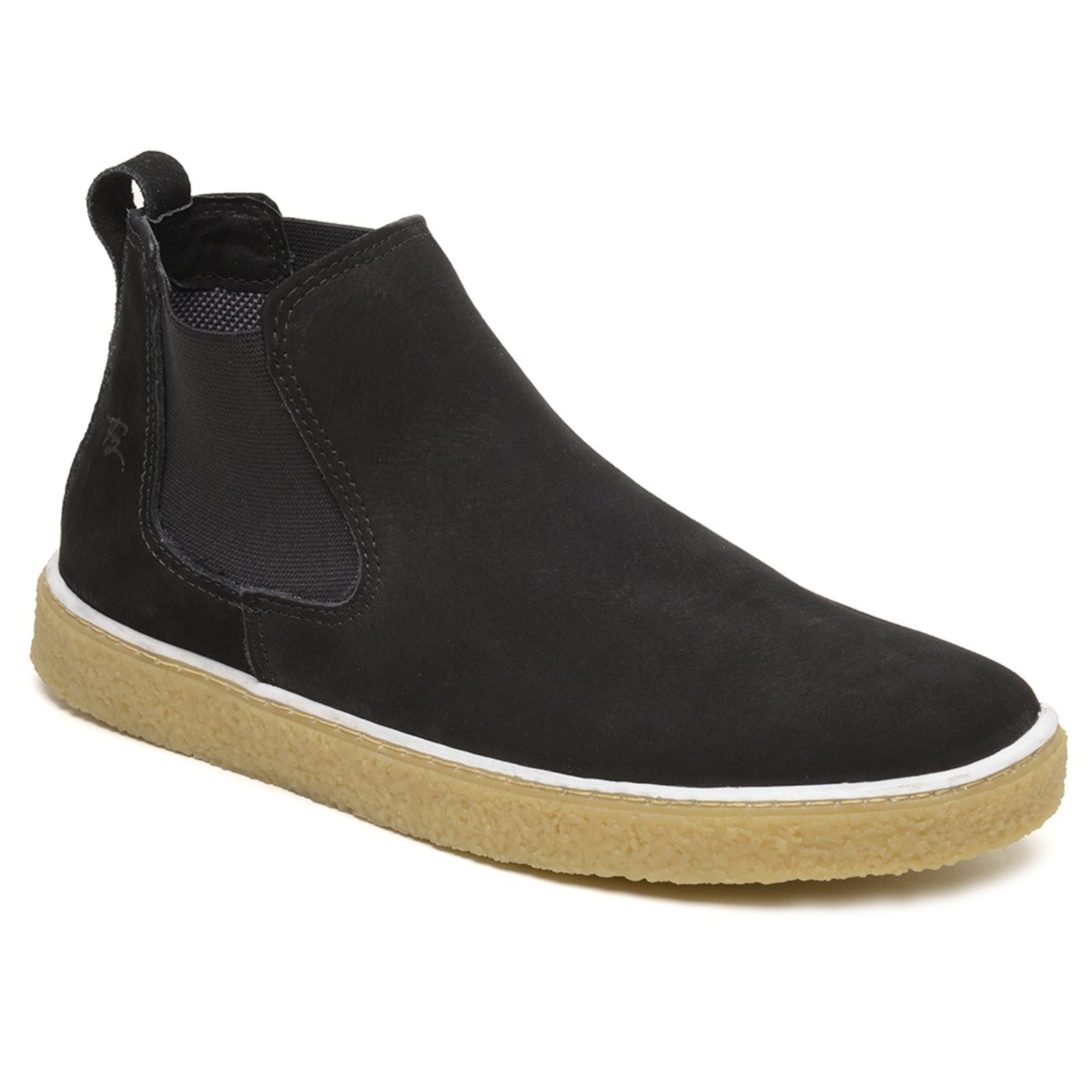 Bota Chelsea Masculina Couro Legítimo Leve Casual Conforto Sola Crepe Borracha Preto