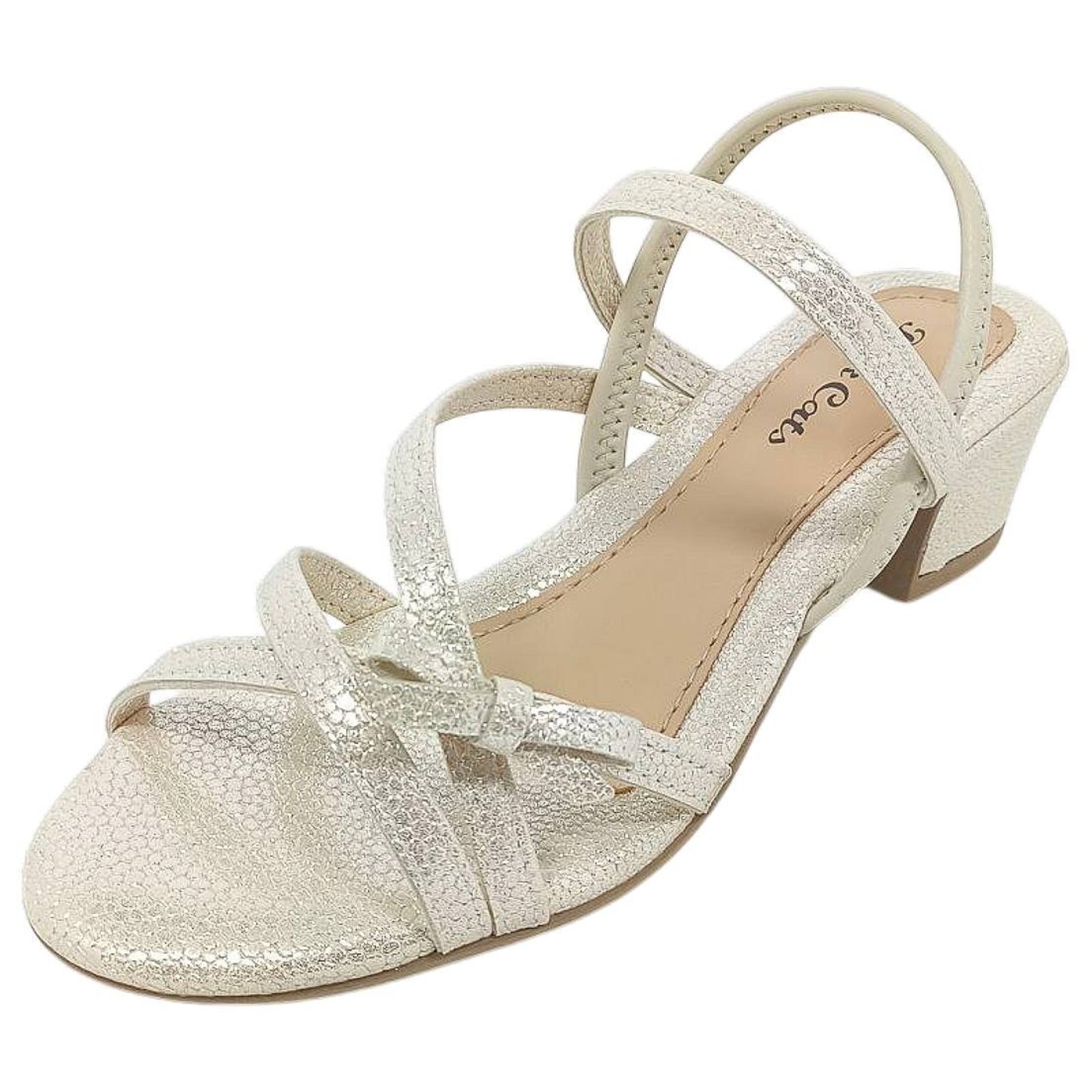 Infantil - Sandalia Menina Salto Brilho Elegante Pink Cats