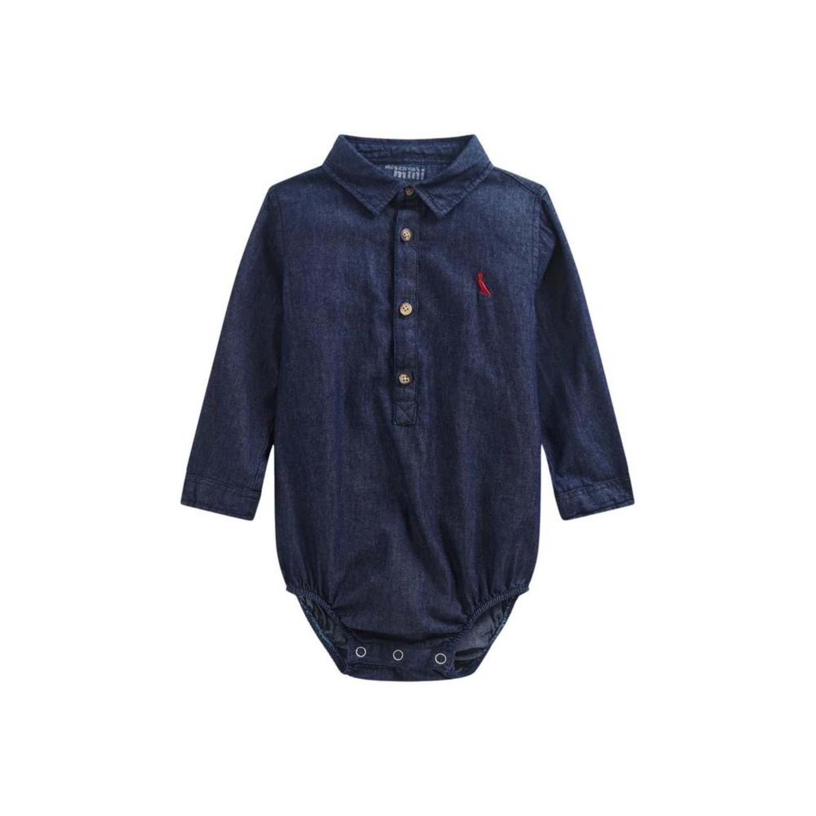 Infantil - Camisa Bb Macaquinho Ml Jeans Reserva Mini Azul
