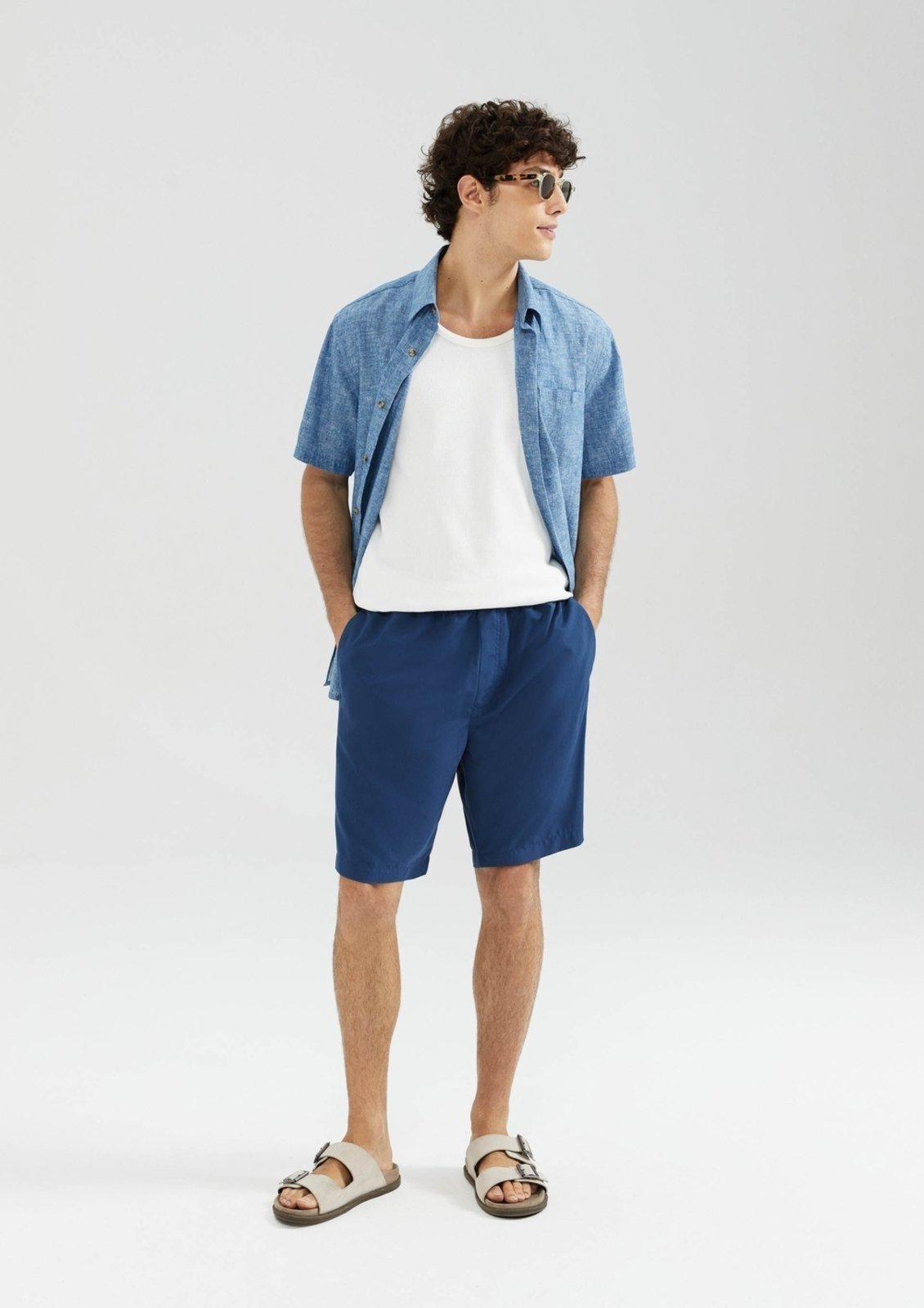 Vista 2 Shorts Praia Masculino Hering preto Hering preto