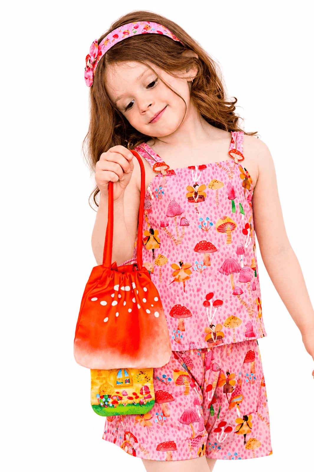Infantil - Bolsa Menina Bosque De Fadas Alphabeto Vermelho Vermelho